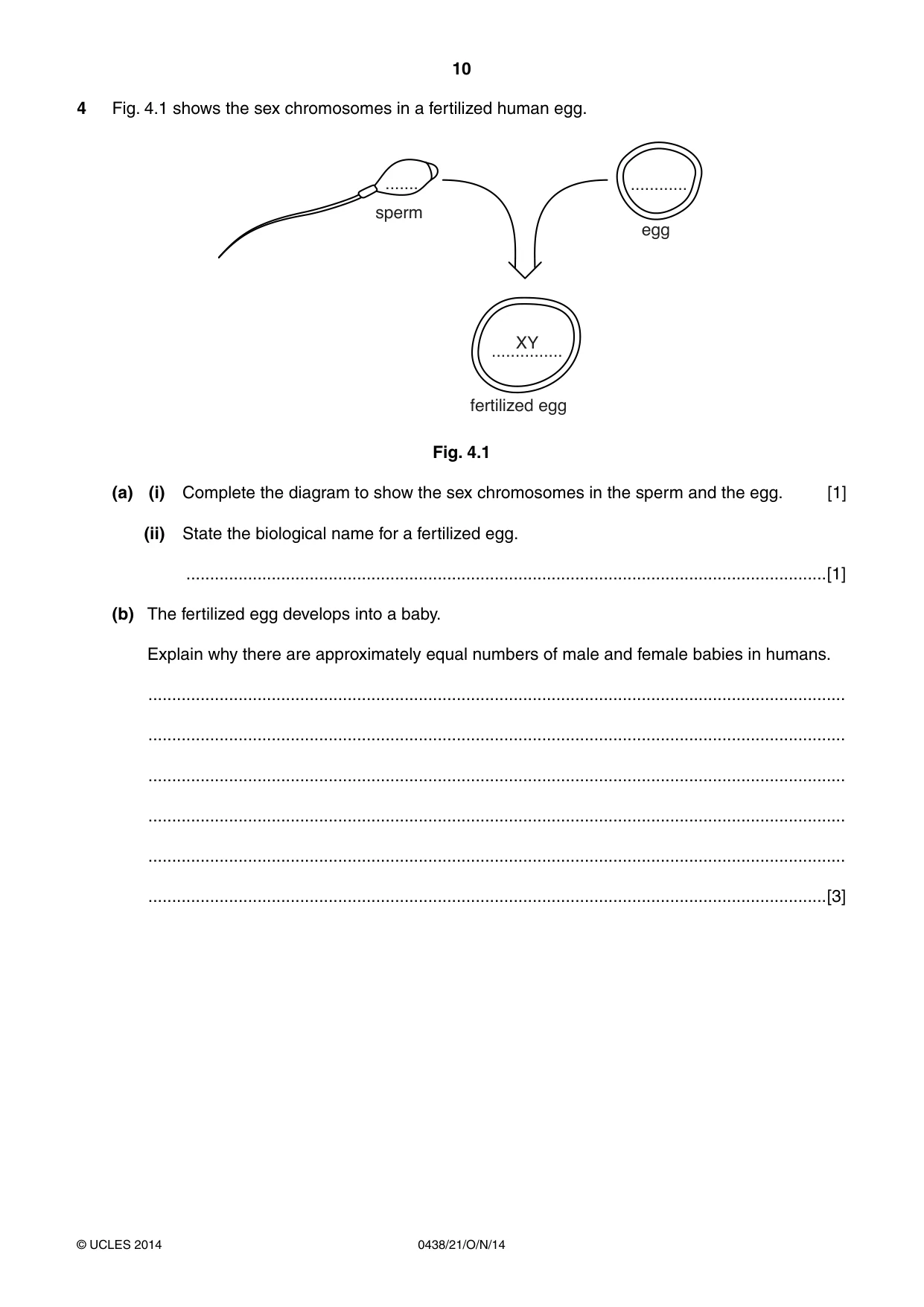 Cambridge IGCSE Biology (BES) 0438 2014 Oct/Nov Paper 2 · Variant 1 question paper, page 10 of 20