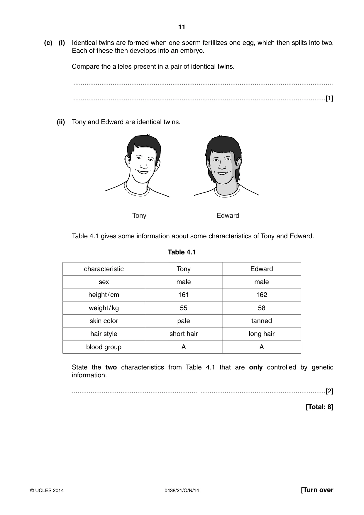 Cambridge IGCSE Biology (BES) 0438 2014 Oct/Nov Paper 2 · Variant 1 question paper, page 11 of 20