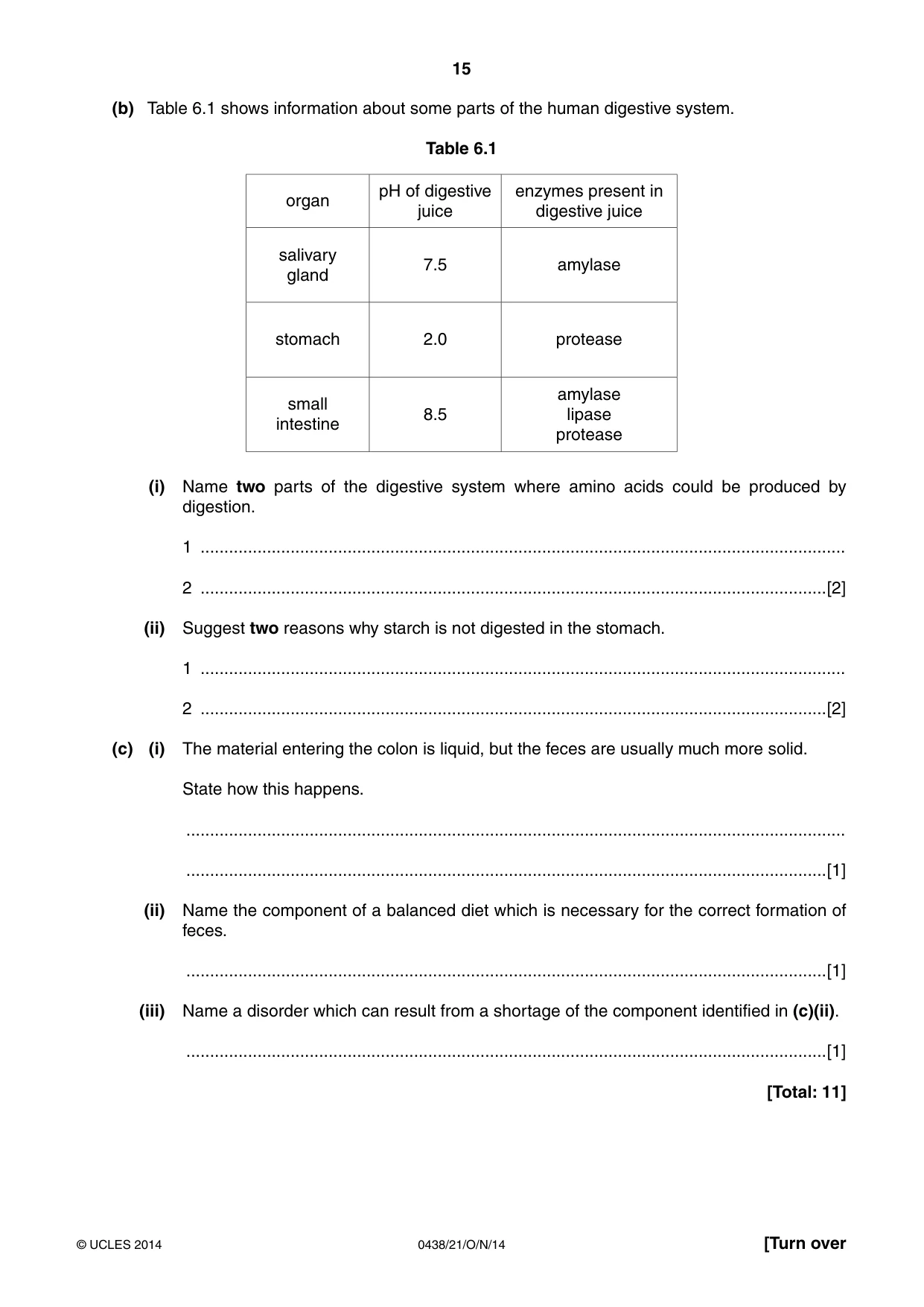 Cambridge IGCSE Biology (BES) 0438 2014 Oct/Nov Paper 2 · Variant 1 question paper, page 15 of 20