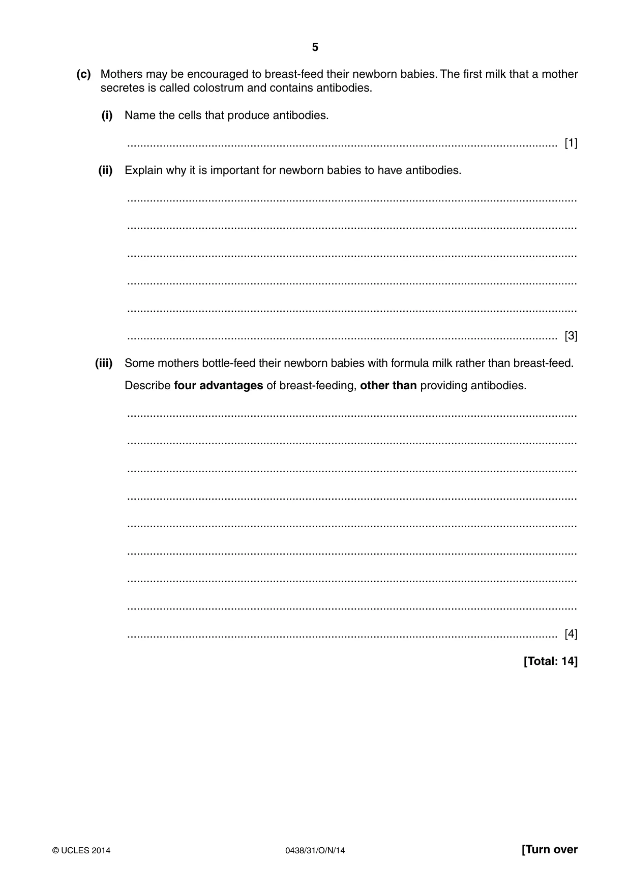 Cambridge IGCSE Biology (BES) 0438 2014 Oct/Nov Paper 3 · Variant 1 question paper, page 5 of 16