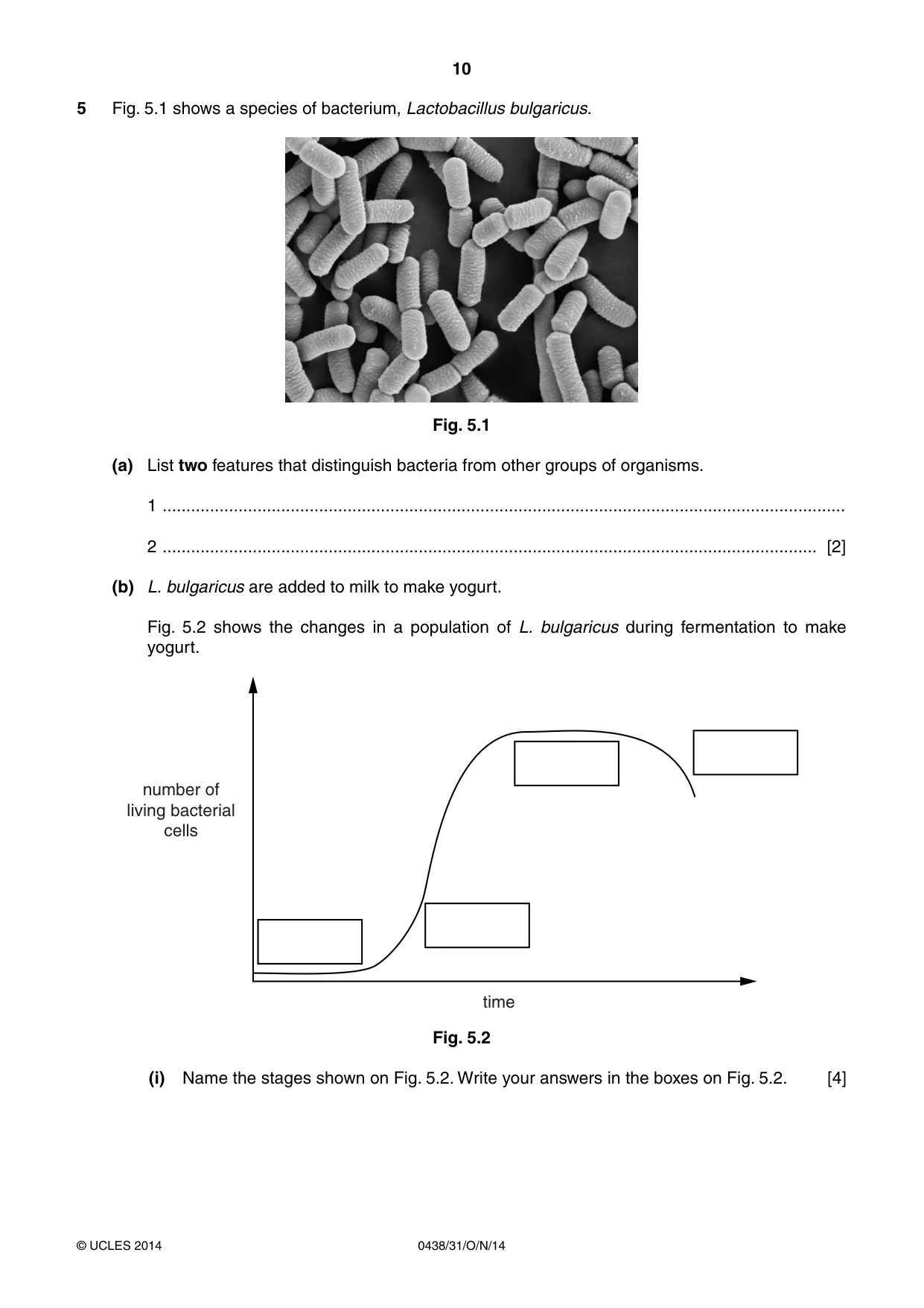 Cambridge IGCSE Biology (BES) 0438 2014 Oct/Nov Paper 3 · Variant 1 question paper, page 10 of 16