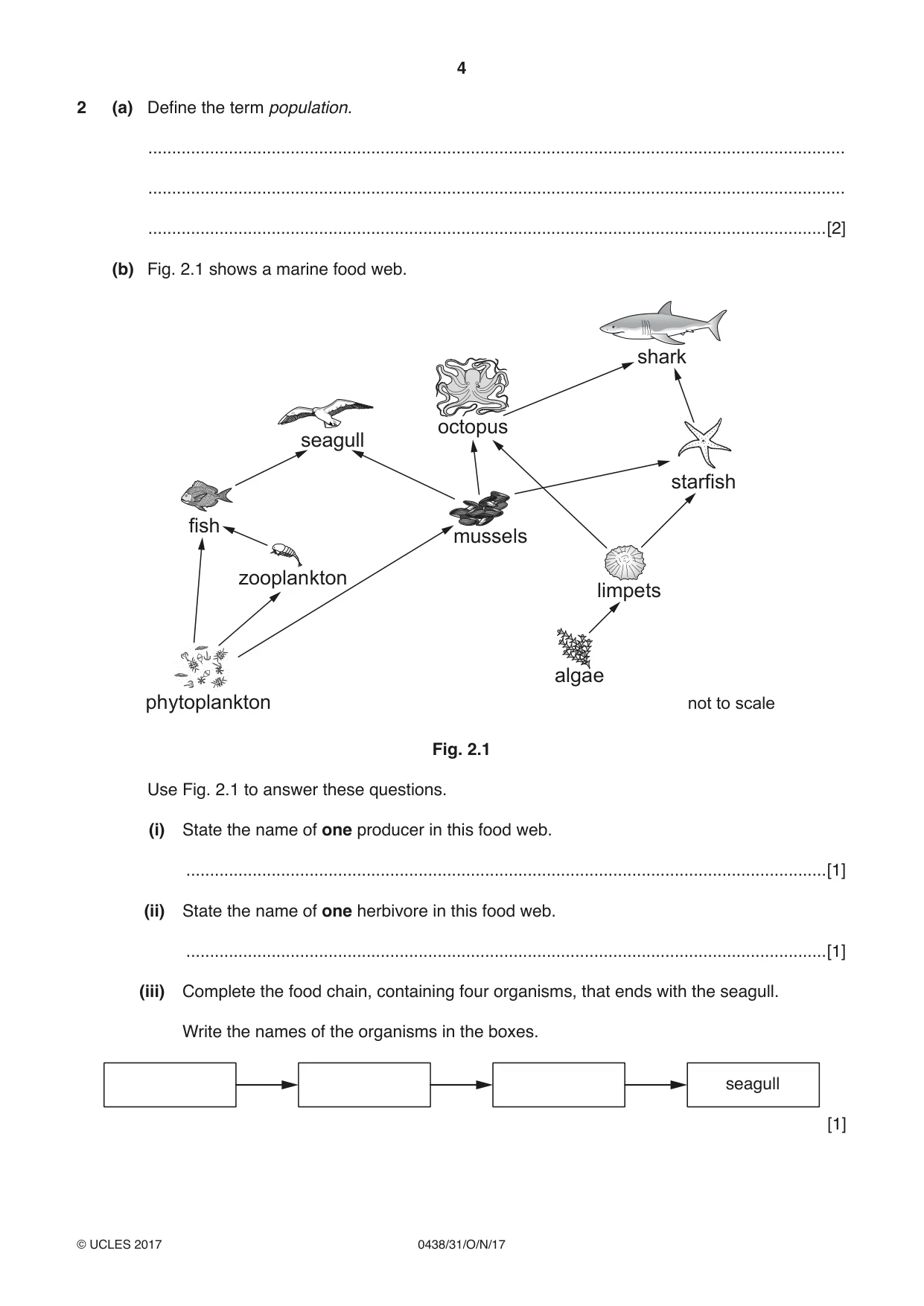 Cambridge IGCSE Biology (BES) 0438 2017 Oct/Nov Paper 3 · Variant 1 question paper, page 4 of 20