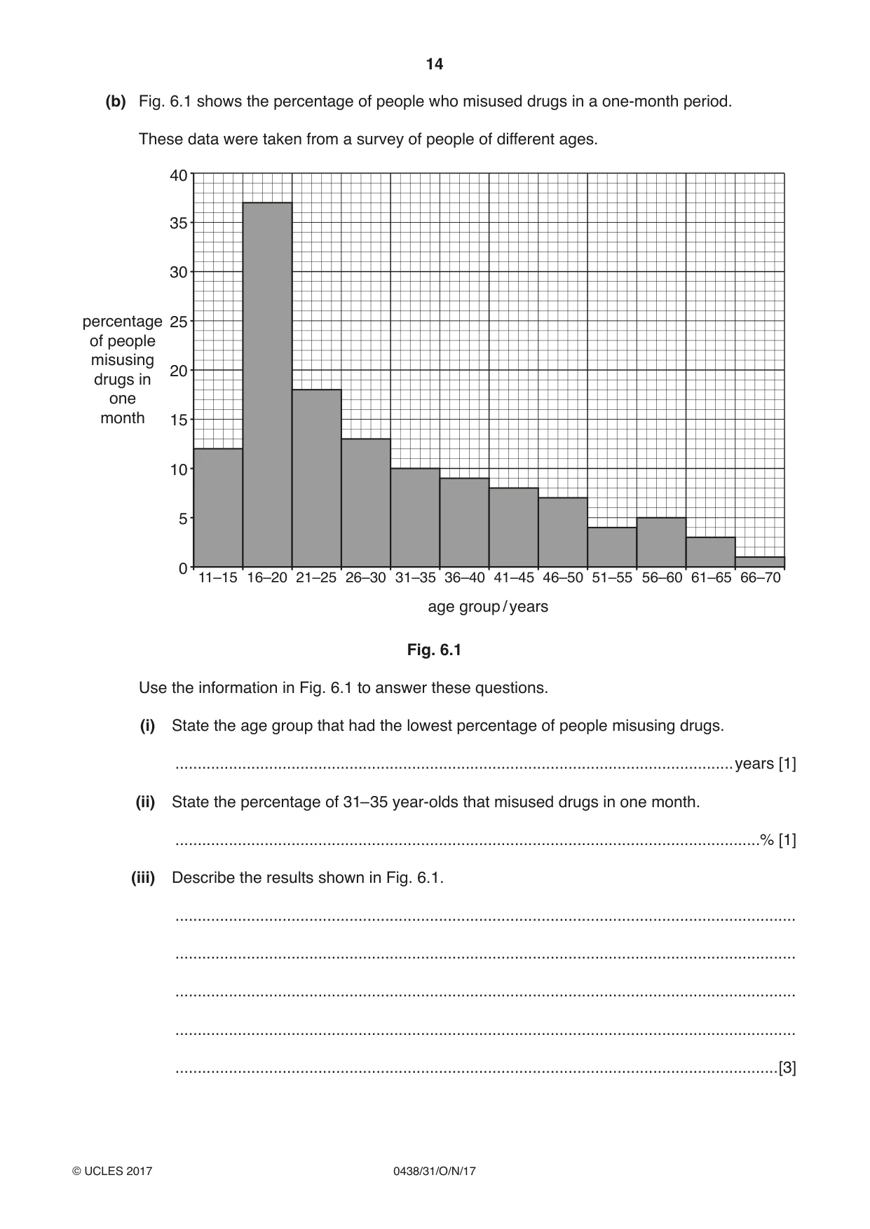 Cambridge IGCSE Biology (BES) 0438 2017 Oct/Nov Paper 3 · Variant 1 question paper, page 14 of 20