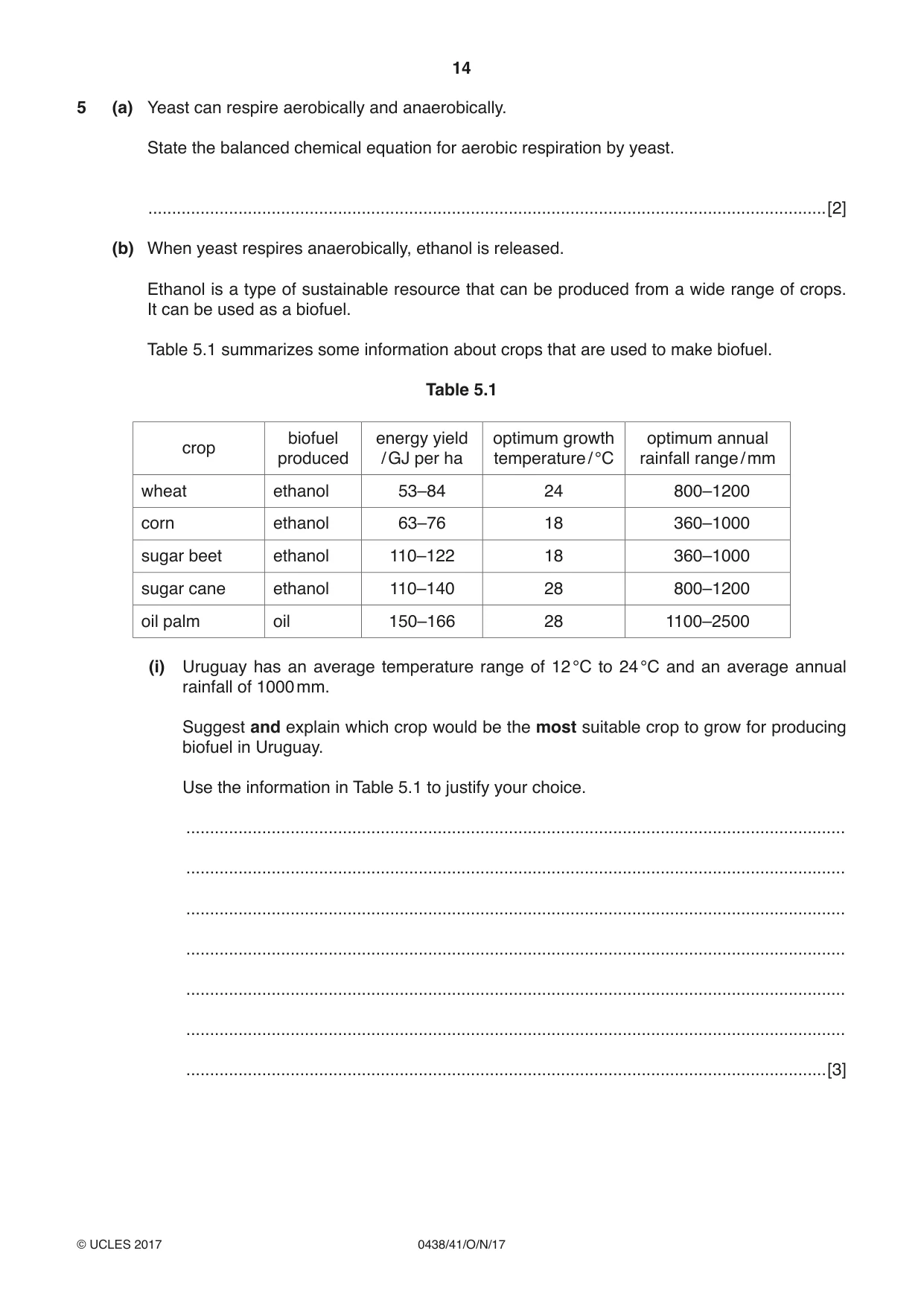 Cambridge IGCSE Biology (BES) 0438 2017 Oct/Nov Paper 4 · Variant 1 question paper, page 14 of 20
