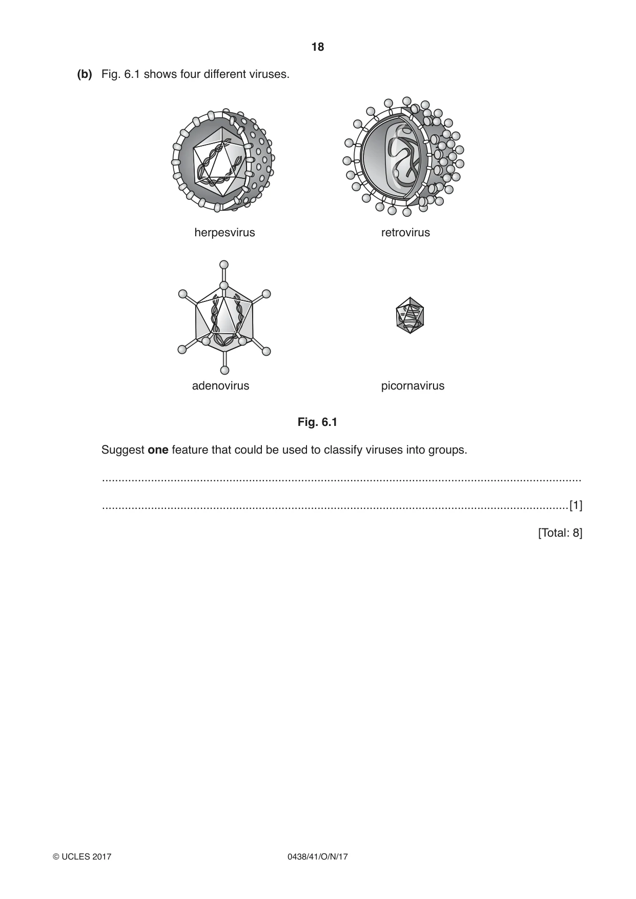 Cambridge IGCSE Biology (BES) 0438 2017 Oct/Nov Paper 4 · Variant 1 question paper, page 18 of 20