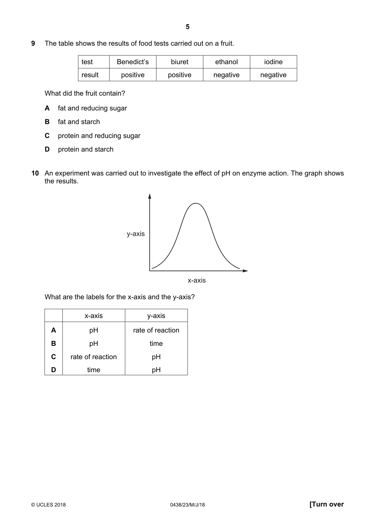 Cambridge IGCSE Biology (BES) 0438 2018 May/June Paper 2 · Variant 3 question paper, page 5 of 16