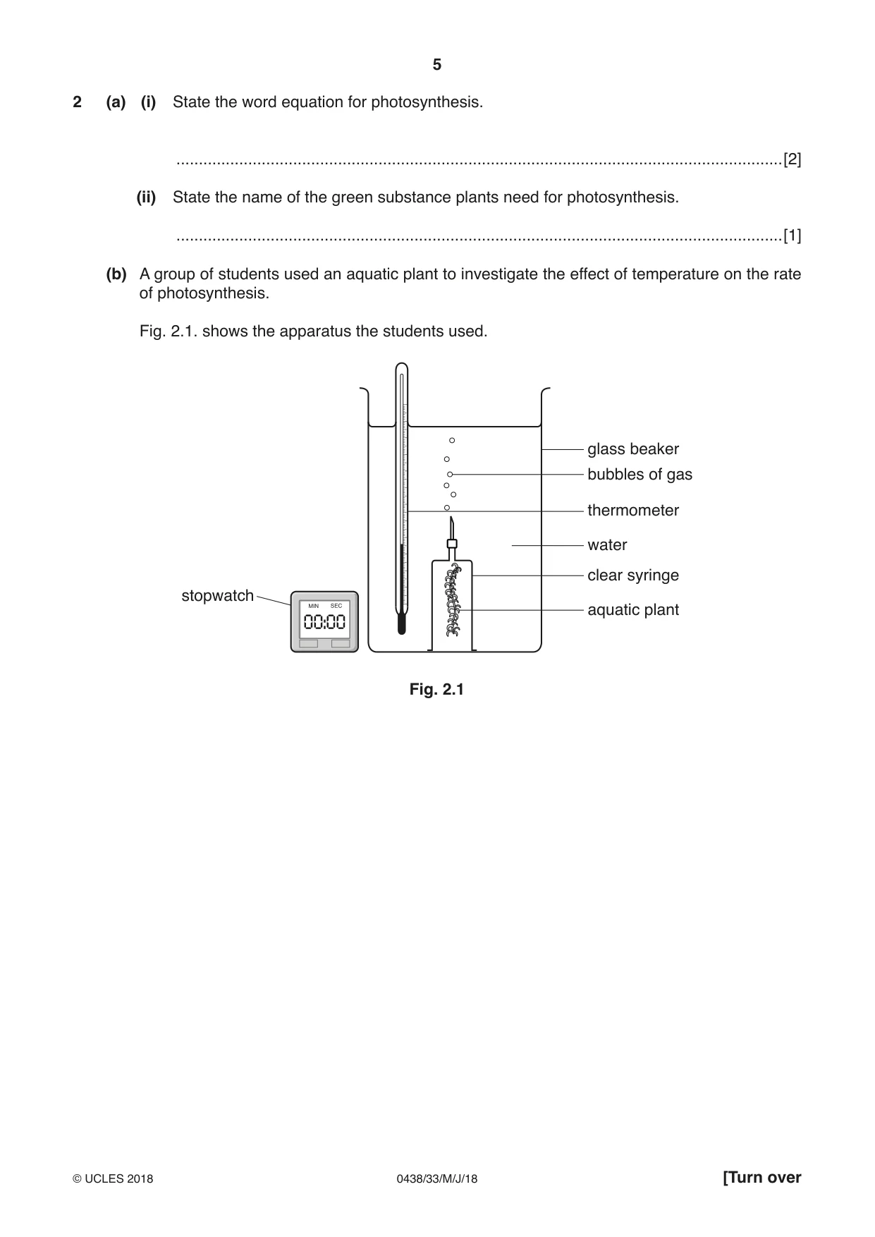 Cambridge IGCSE Biology (BES) 0438 2018 May/June Paper 3 · Variant 3 question paper, page 5 of 20