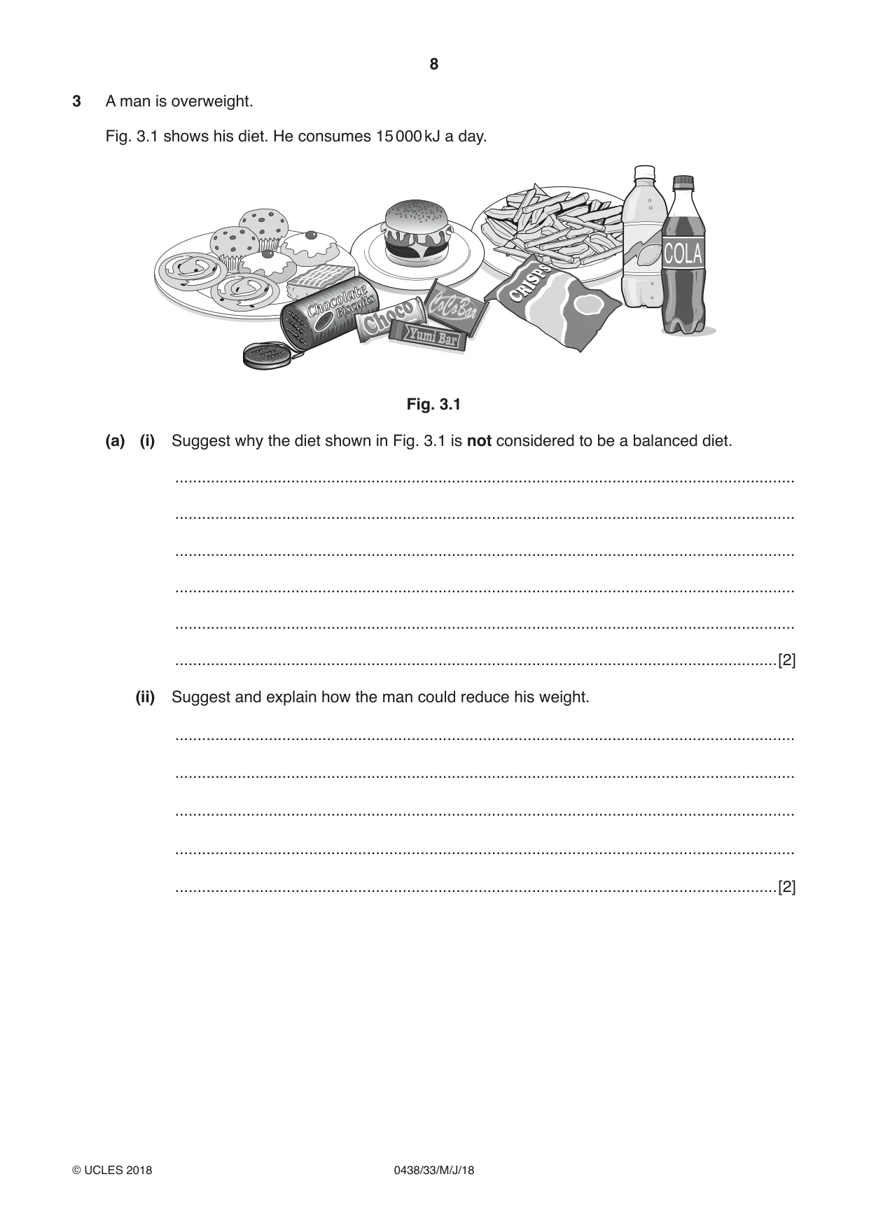 Cambridge IGCSE Biology (BES) 0438 2018 May/June Paper 3 · Variant 3 question paper, page 8 of 20