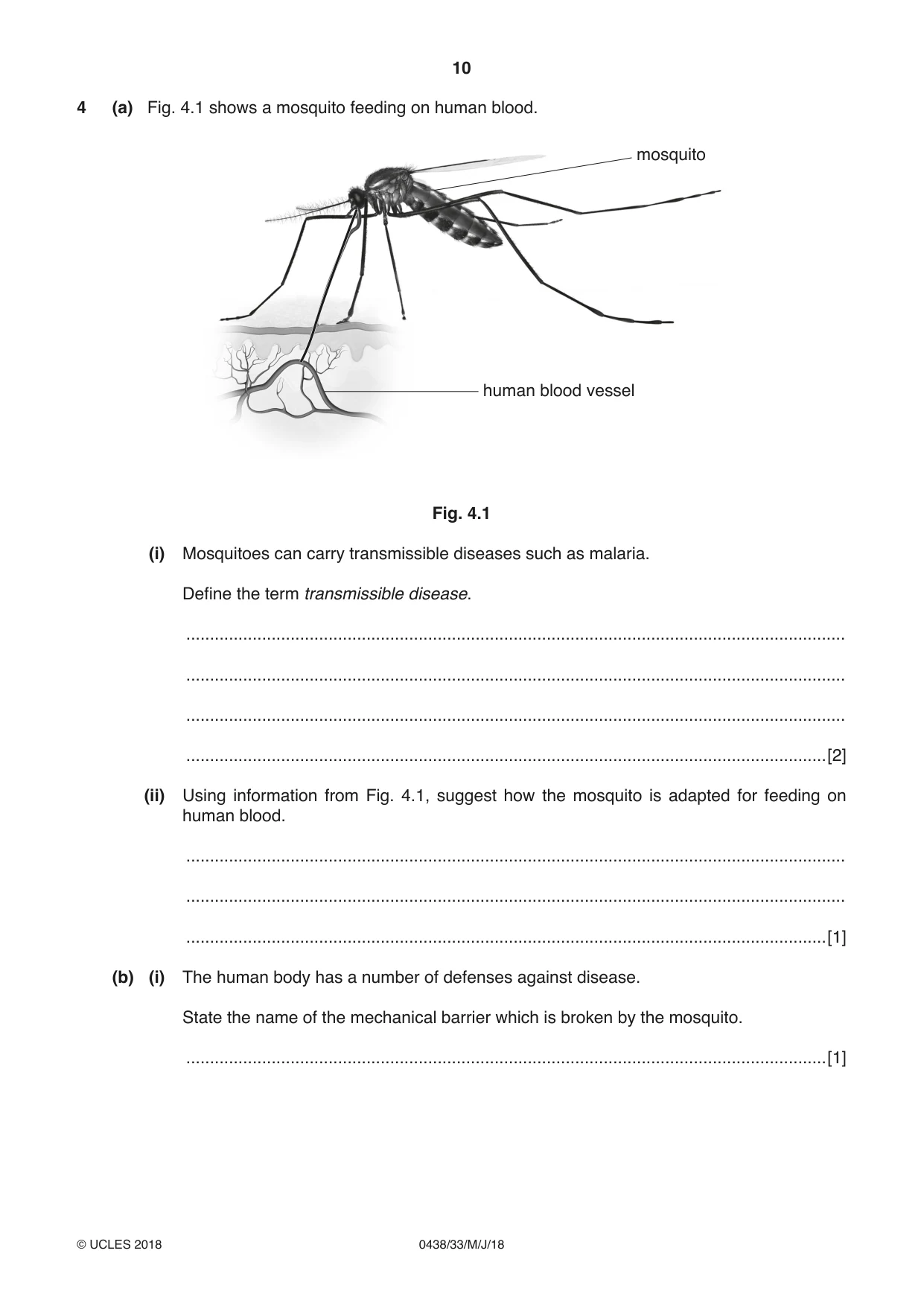 Cambridge IGCSE Biology (BES) 0438 2018 May/June Paper 3 · Variant 3 question paper, page 10 of 20