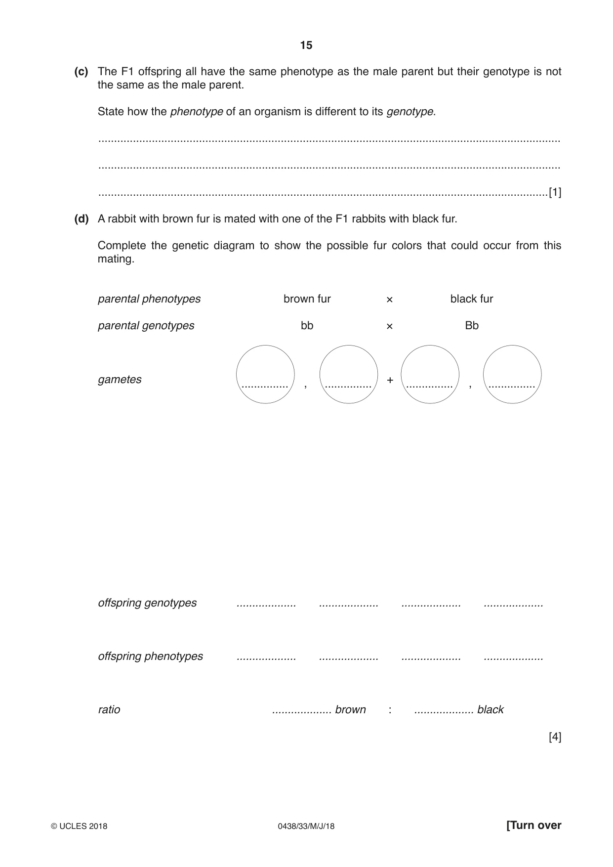Cambridge IGCSE Biology (BES) 0438 2018 May/June Paper 3 · Variant 3 question paper, page 15 of 20