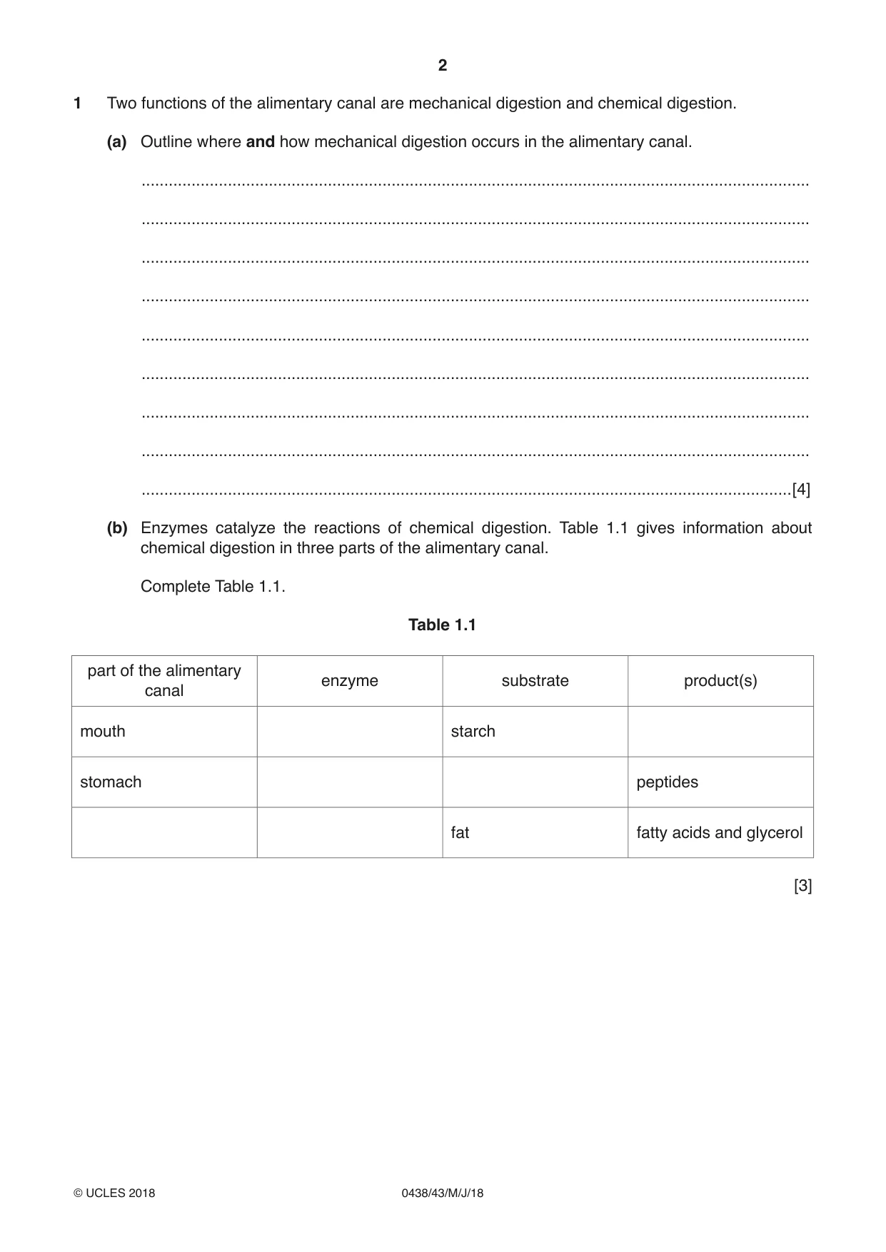 Cambridge IGCSE Biology (BES) 0438 2018 May/June Paper 4 · Variant 3 question paper, page 2 of 20