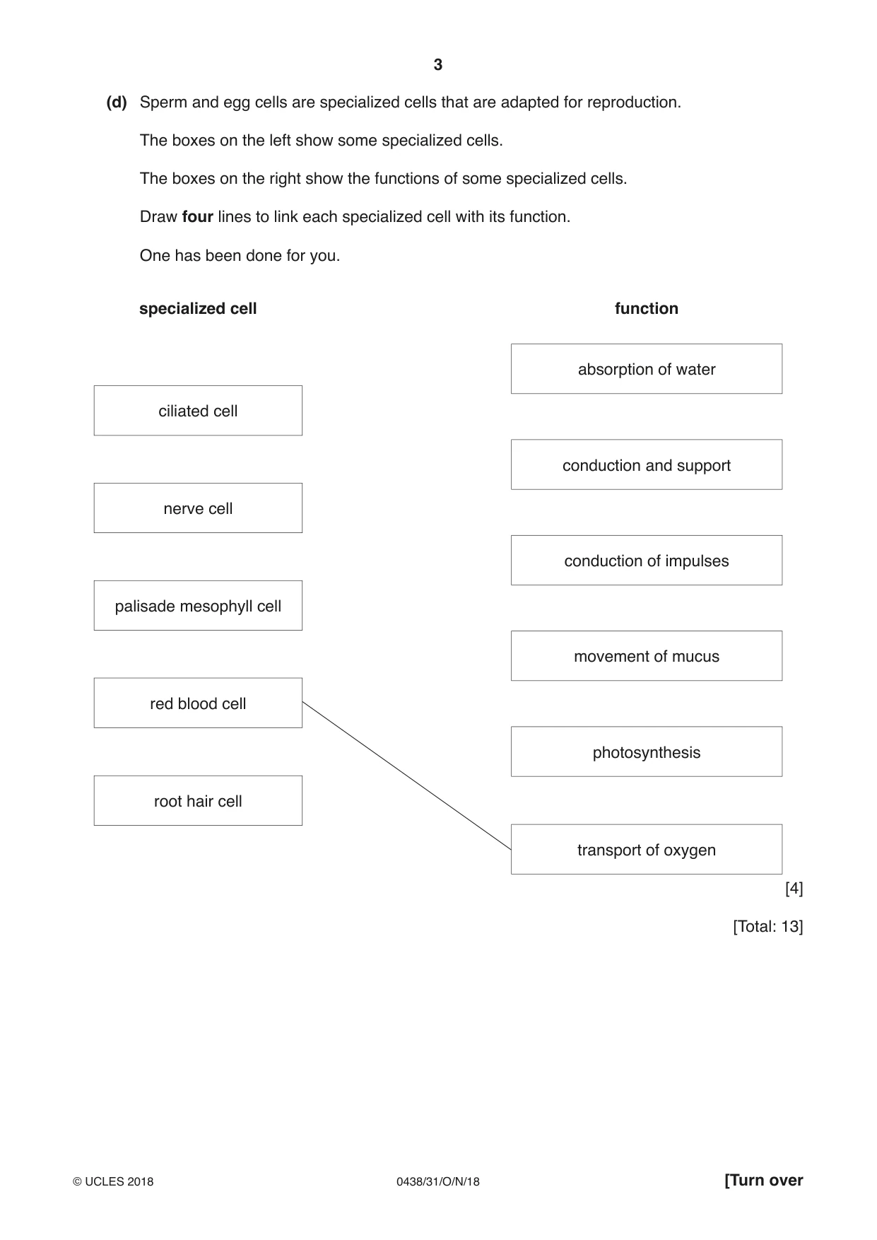 Cambridge IGCSE Biology (BES) 0438 2018 Oct/Nov Paper 3 · Variant 1 question paper, page 3 of 20