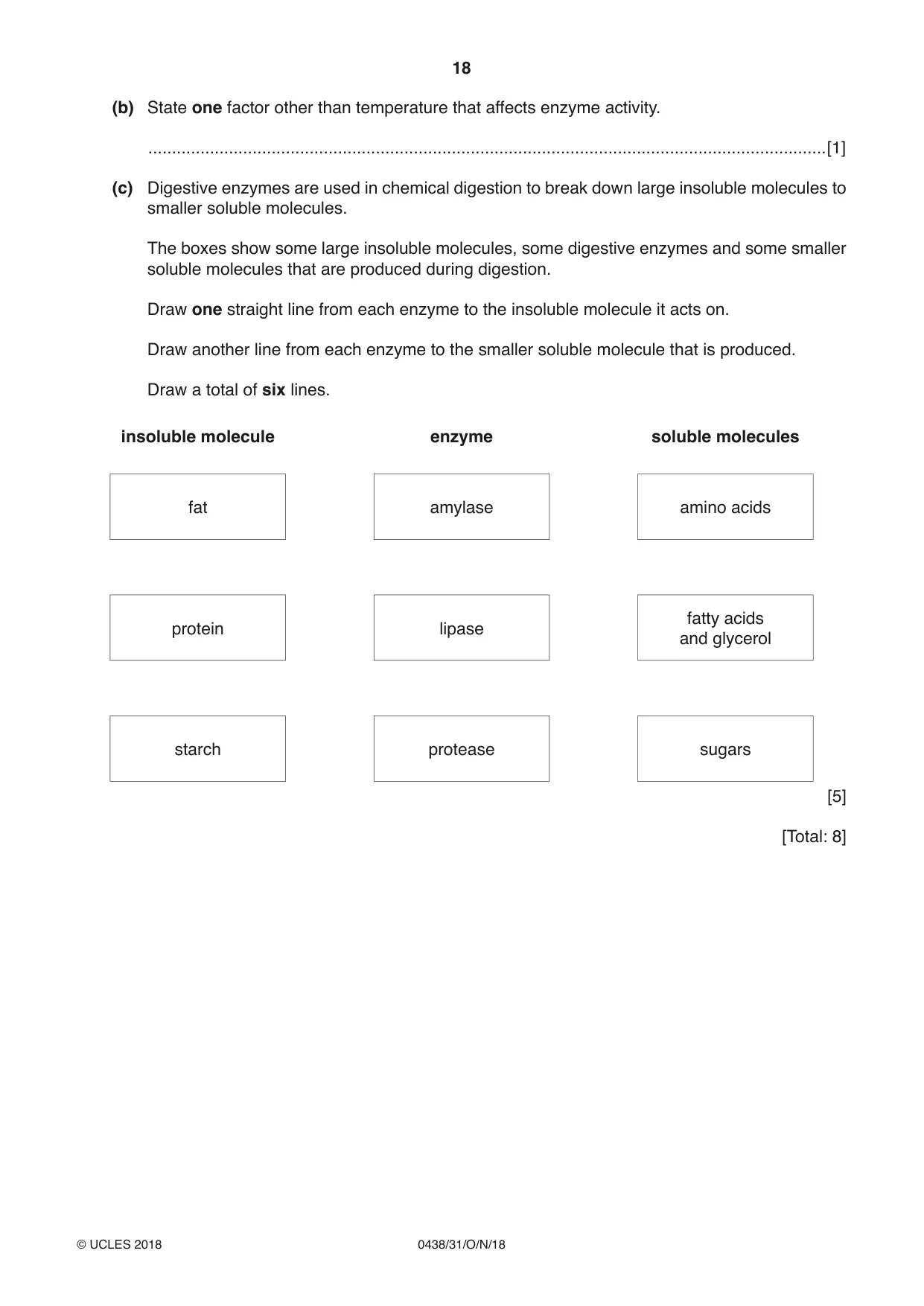 Cambridge IGCSE Biology (BES) 0438 2018 Oct/Nov Paper 3 · Variant 1 question paper, page 18 of 20