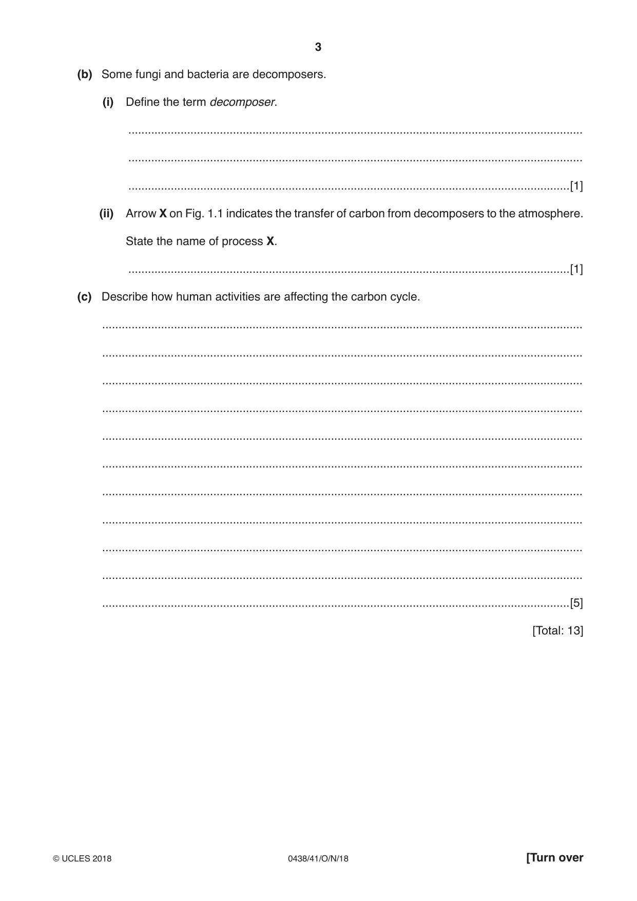 Cambridge IGCSE Biology (BES) 0438 2018 Oct/Nov Paper 4 · Variant 1 question paper, page 3 of 16