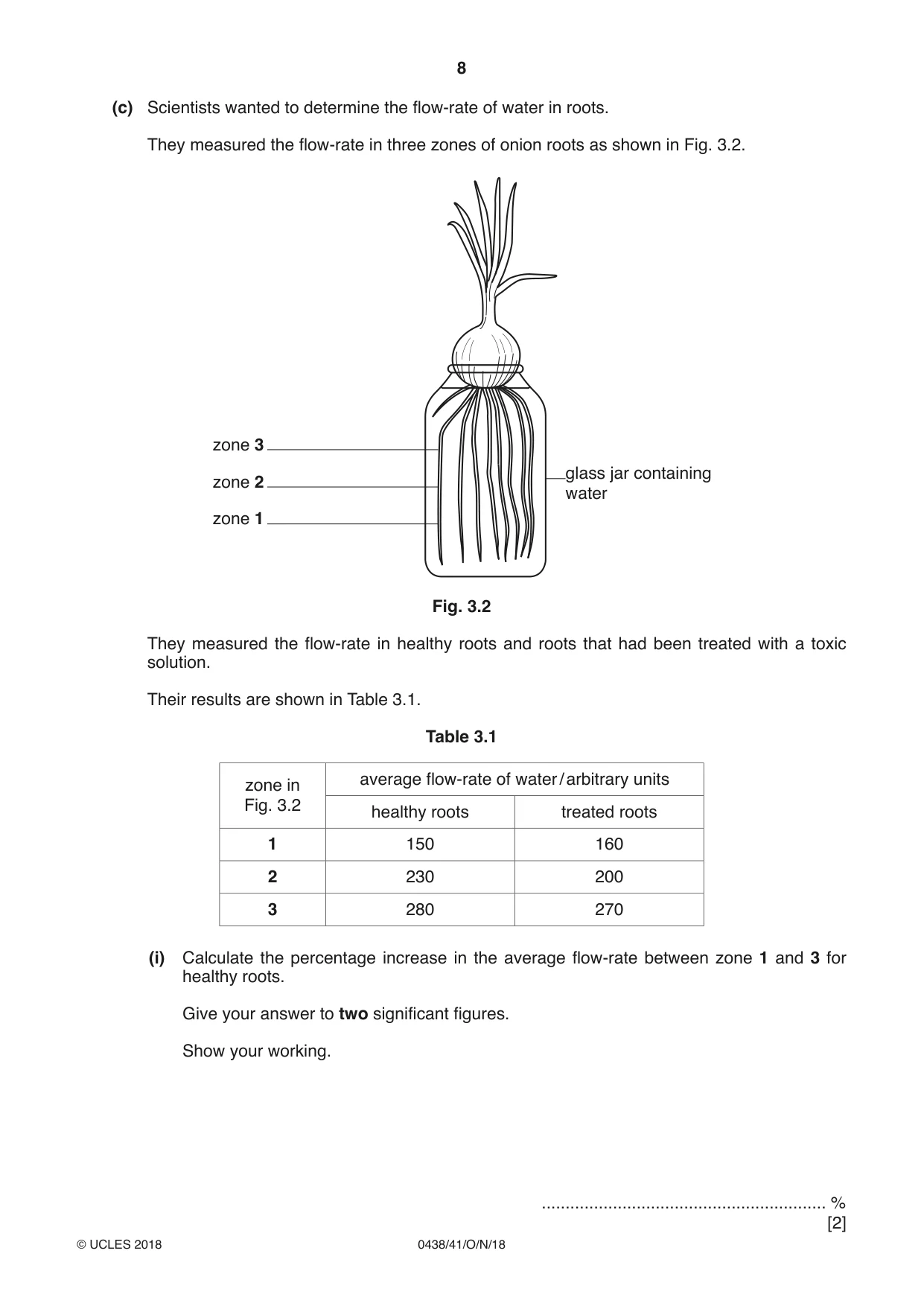 Cambridge IGCSE Biology (BES) 0438 2018 Oct/Nov Paper 4 · Variant 1 question paper, page 8 of 16