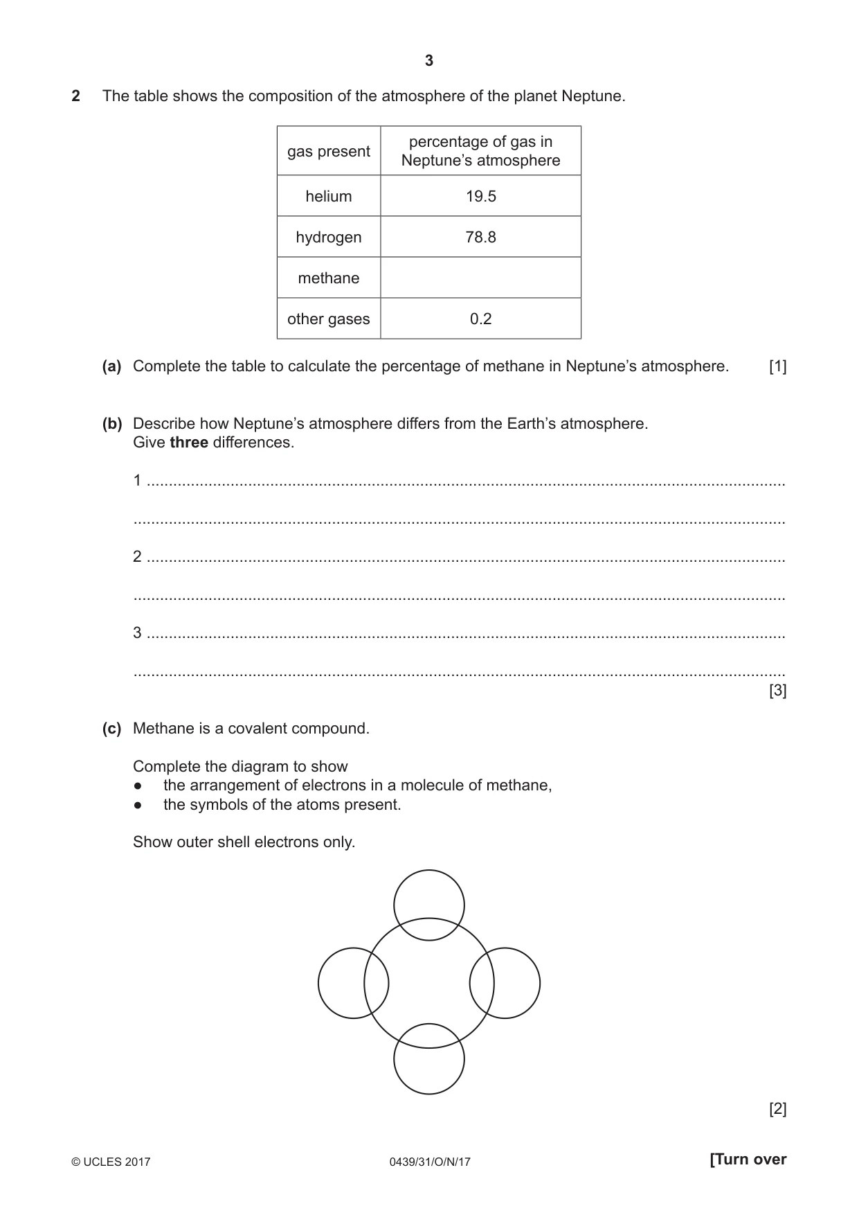 Cambridge IGCSE Chemistry (BES) 0439 2017 Oct/Nov Paper 3 · Variant 1 question paper, page 3 of 16