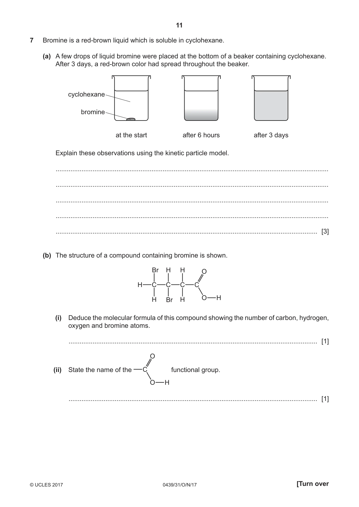 Cambridge IGCSE Chemistry (BES) 0439 2017 Oct/Nov Paper 3 · Variant 1 question paper, page 11 of 16