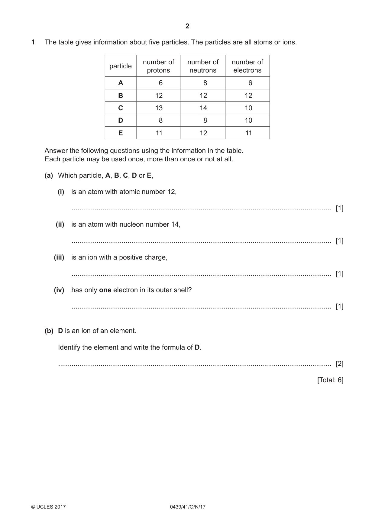 Cambridge IGCSE Chemistry (BES) 0439 2017 Oct/Nov Paper 4 · Variant 1 question paper, page 2 of 16