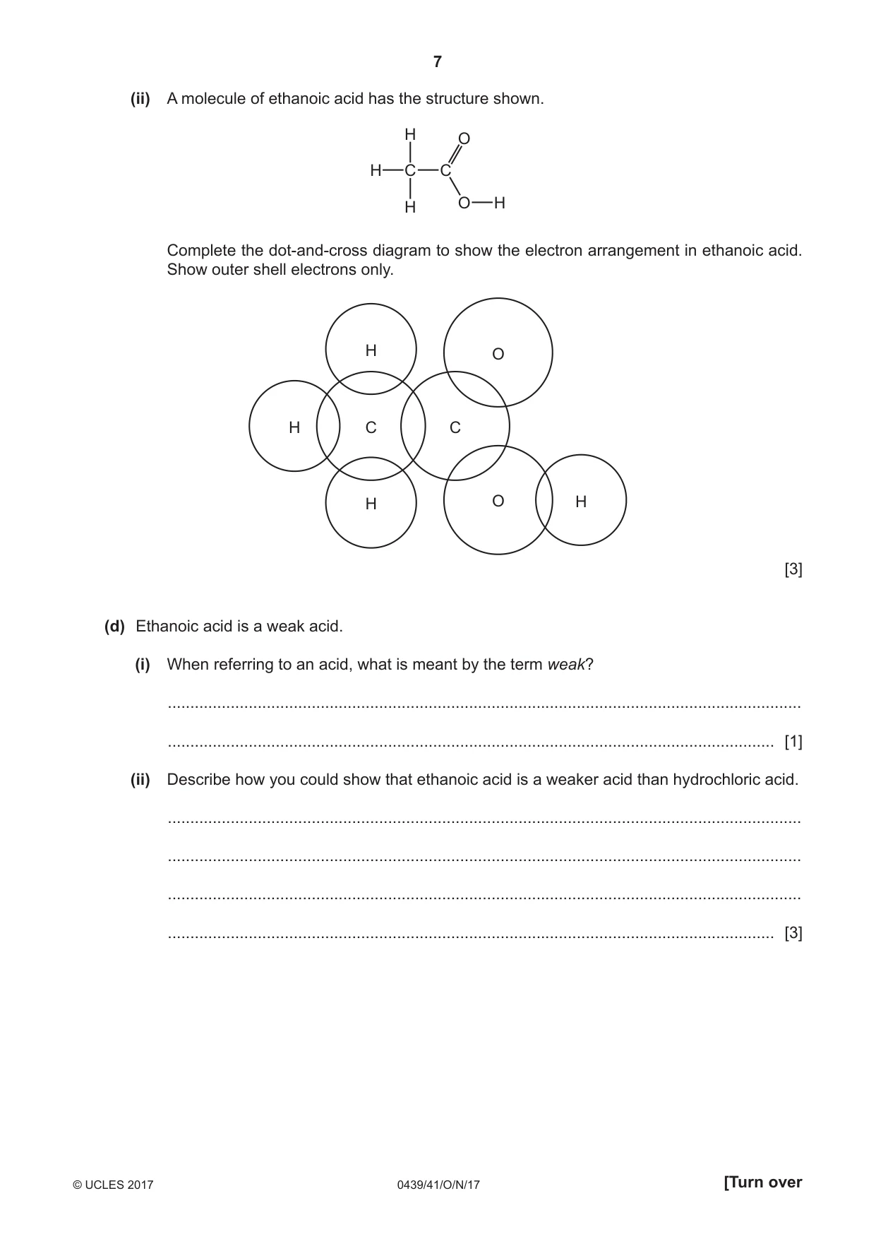 Cambridge IGCSE Chemistry (BES) 0439 2017 Oct/Nov Paper 4 · Variant 1 question paper, page 7 of 16