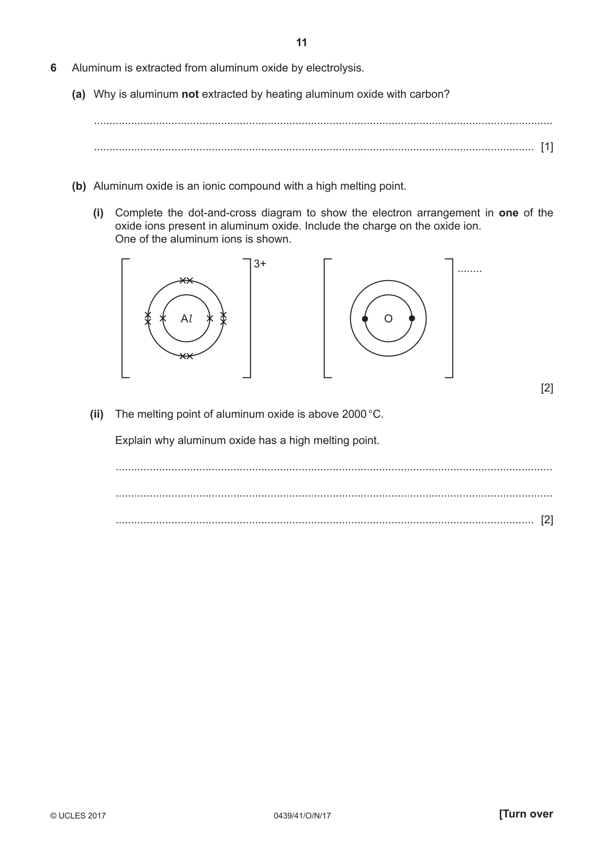 Cambridge IGCSE Chemistry (BES) 0439 2017 Oct/Nov Paper 4 · Variant 1 question paper, page 11 of 16
