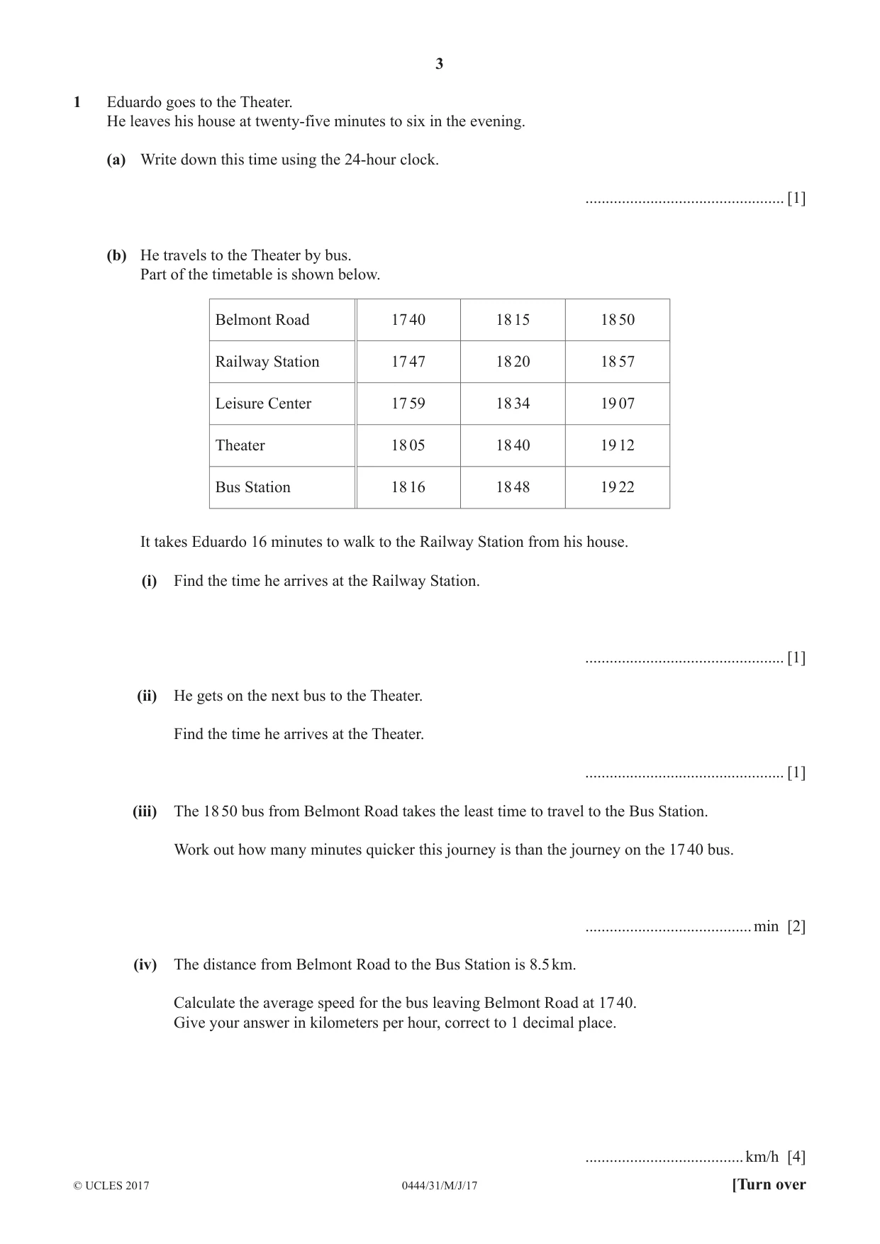 Cambridge IGCSE Mathematics (US) 0444 2017 May/June Paper 3 · Variant 1 question paper, page 3 of 20
