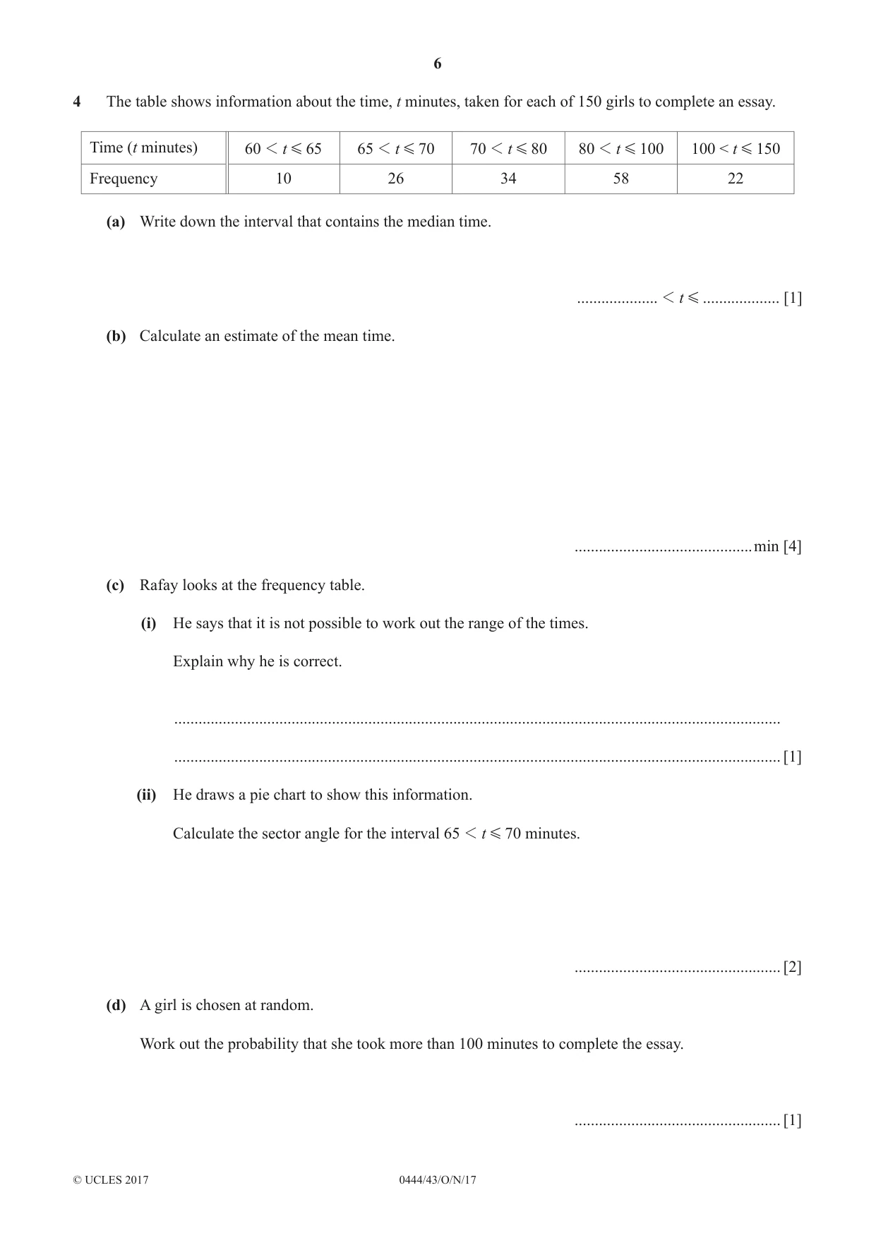 Cambridge IGCSE Mathematics (US) 0444 2017 Oct/Nov Paper 4 · Variant 3 question paper, page 6 of 16