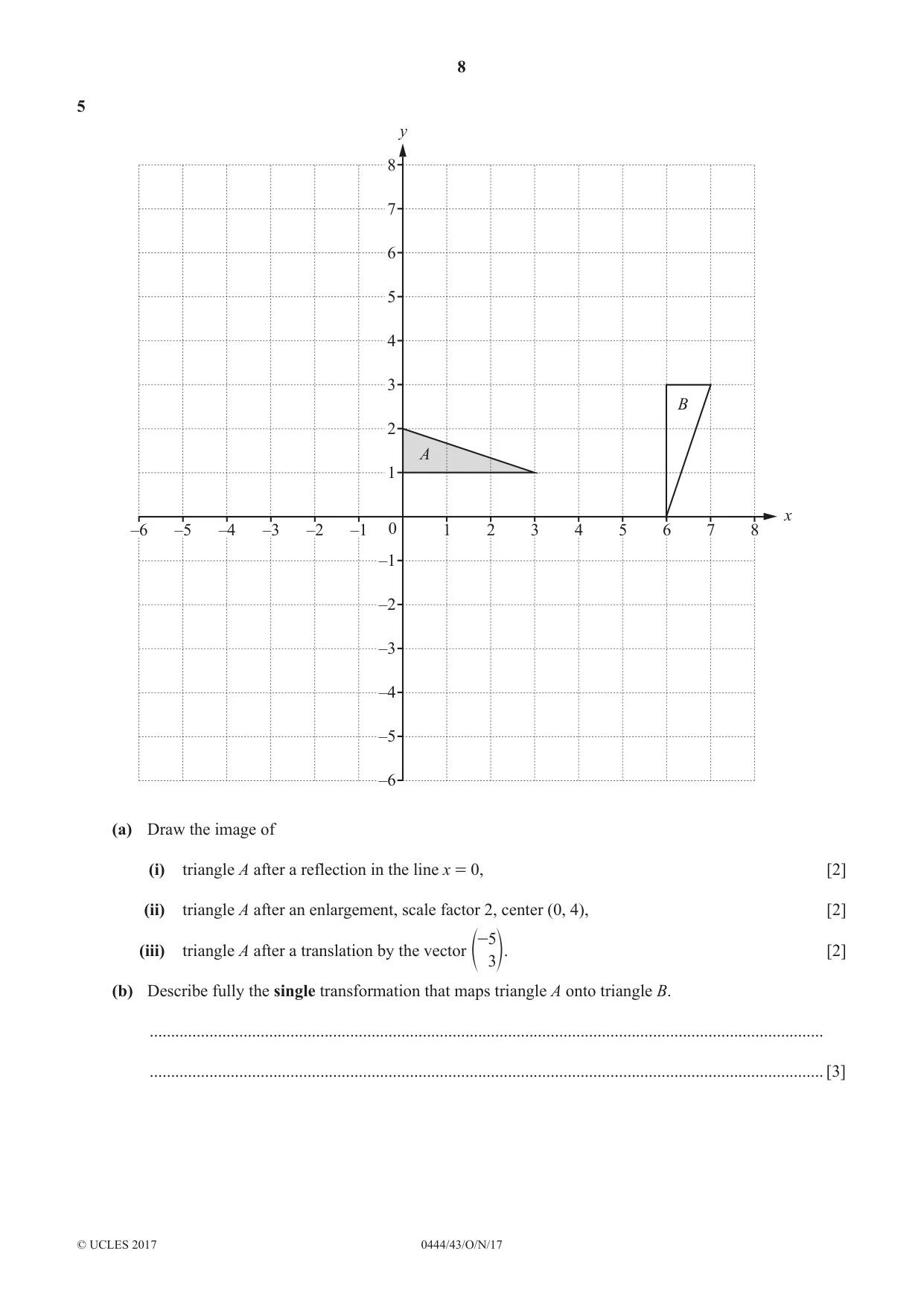 Cambridge IGCSE Mathematics (US) 0444 2017 Oct/Nov Paper 4 · Variant 3 question paper, page 8 of 16