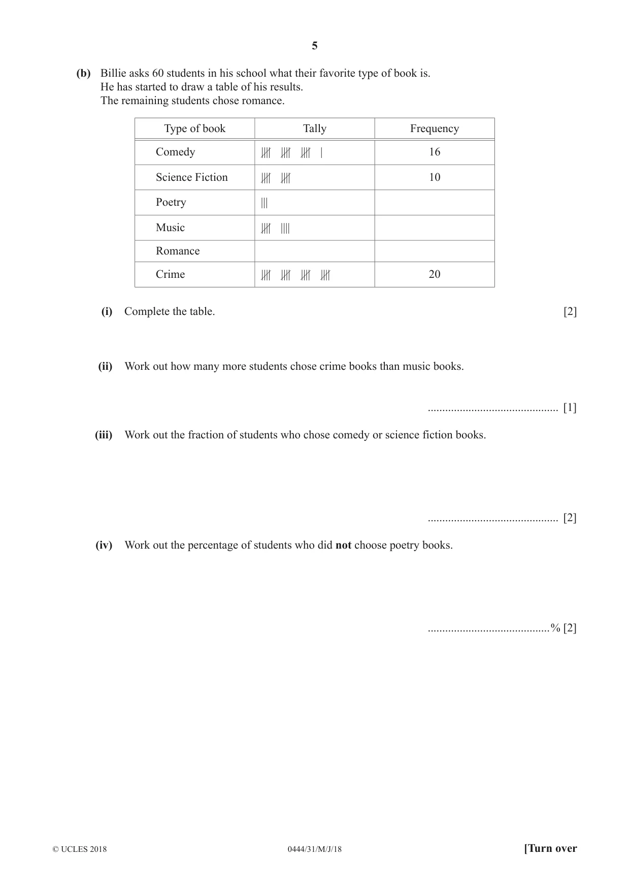 Cambridge IGCSE Mathematics (US) 0444 2018 May/June Paper 3 · Variant 1 question paper, page 5 of 20