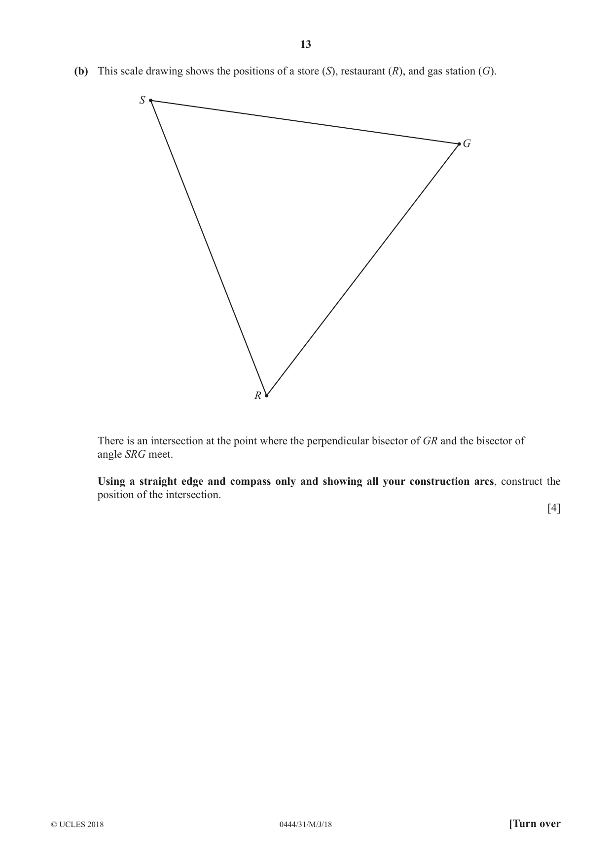 Cambridge IGCSE Mathematics (US) 0444 2018 May/June Paper 3 · Variant 1 question paper, page 13 of 20