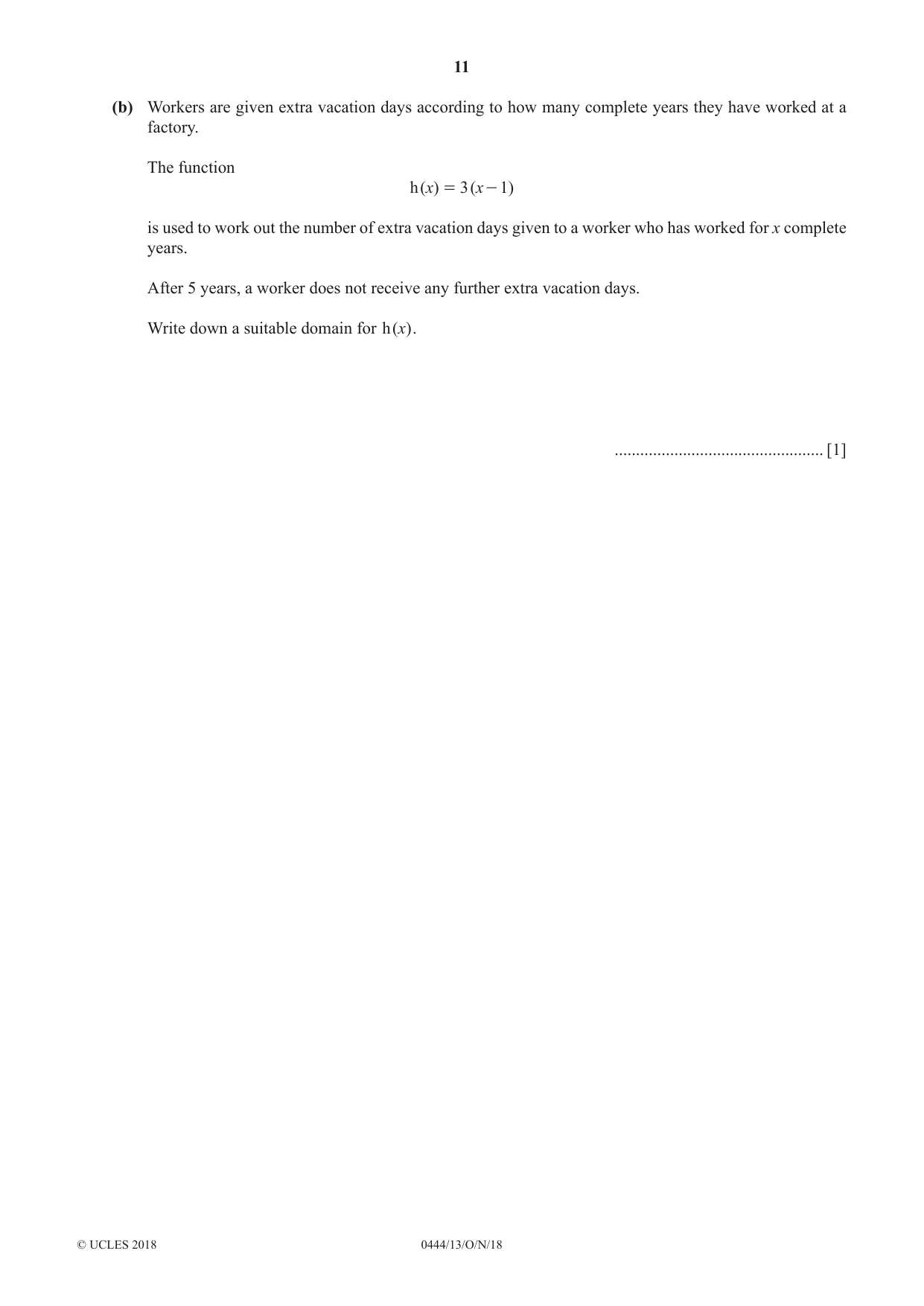 Cambridge IGCSE Mathematics (US) 0444 2018 Oct/Nov Paper 1 · Variant 3 question paper, page 11 of 12