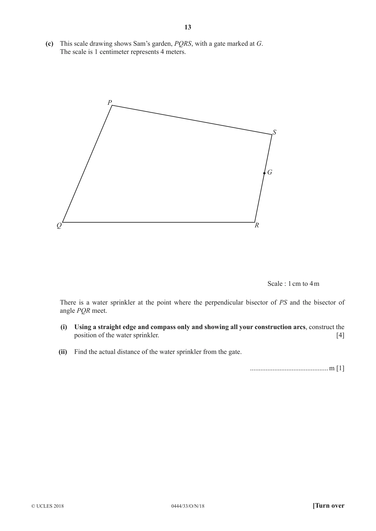 Cambridge IGCSE Mathematics (US) 0444 2018 Oct/Nov Paper 3 · Variant 3 question paper, page 13 of 16