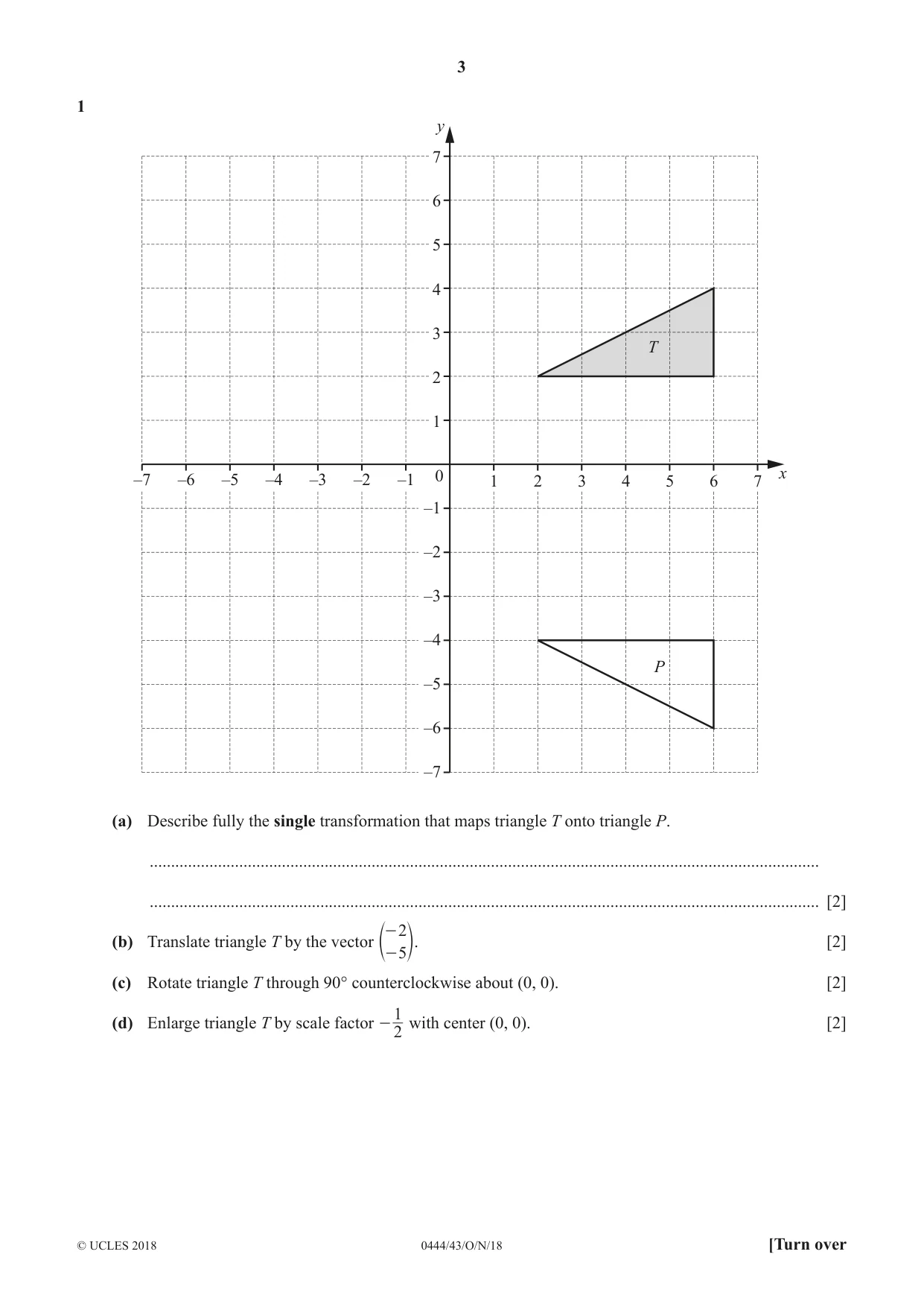 Cambridge IGCSE Mathematics (US) 0444 2018 Oct/Nov Paper 4 · Variant 3 question paper, page 3 of 20