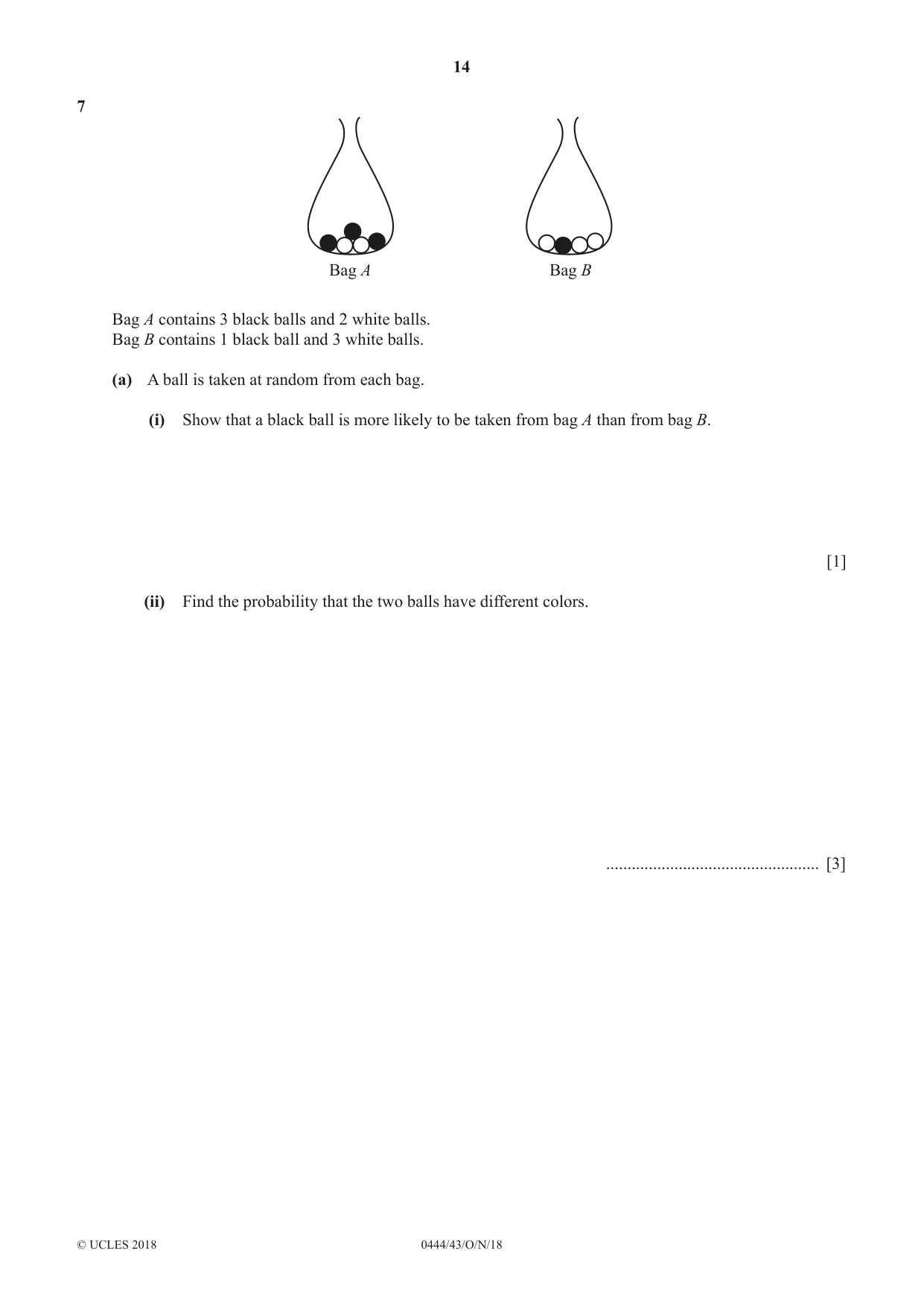 Cambridge IGCSE Mathematics (US) 0444 2018 Oct/Nov Paper 4 · Variant 3 question paper, page 14 of 20