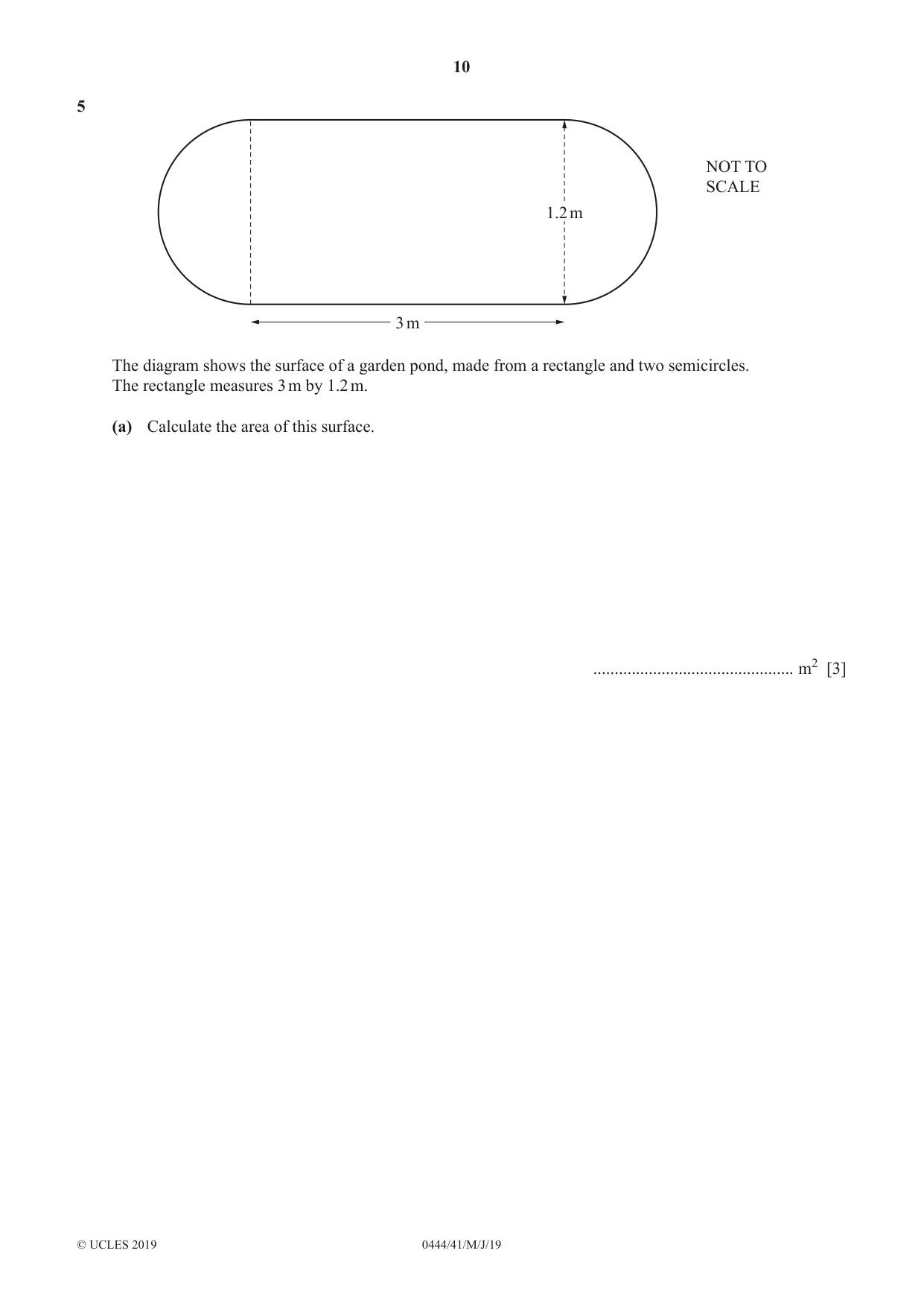 Cambridge IGCSE Mathematics (US) 0444 2019 May/June Paper 4 · Variant 1 question paper, page 10 of 20