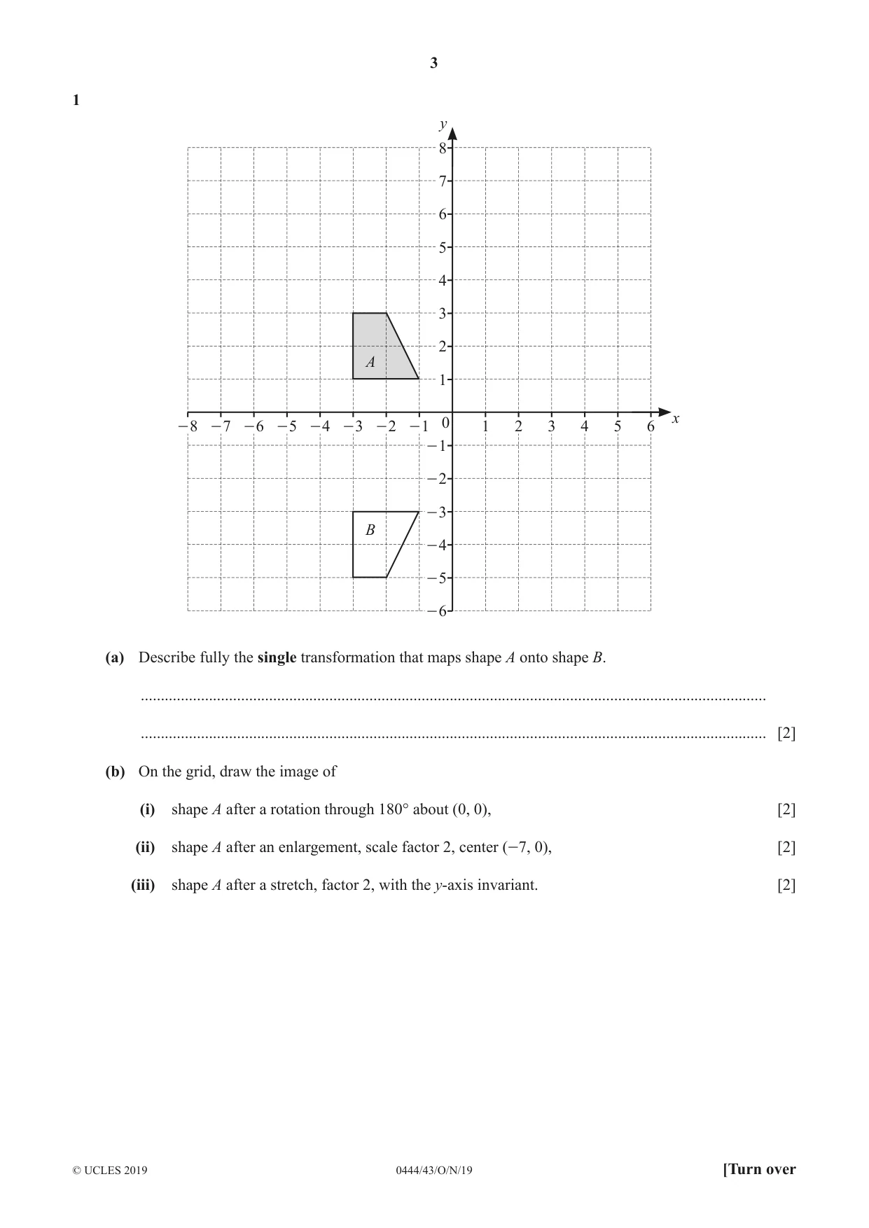 Cambridge IGCSE Mathematics (US) 0444 2019 Oct/Nov Paper 4 · Variant 3 question paper, page 3 of 20