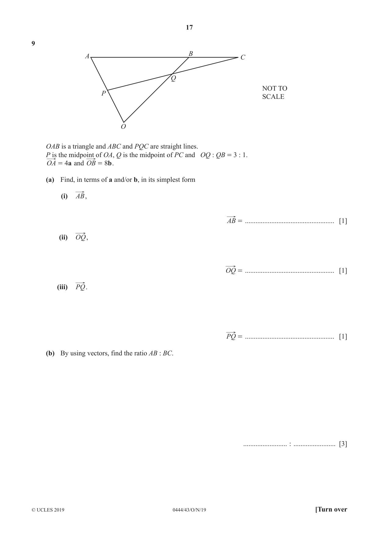 Cambridge IGCSE Mathematics (US) 0444 2019 Oct/Nov Paper 4 · Variant 3 question paper, page 17 of 20