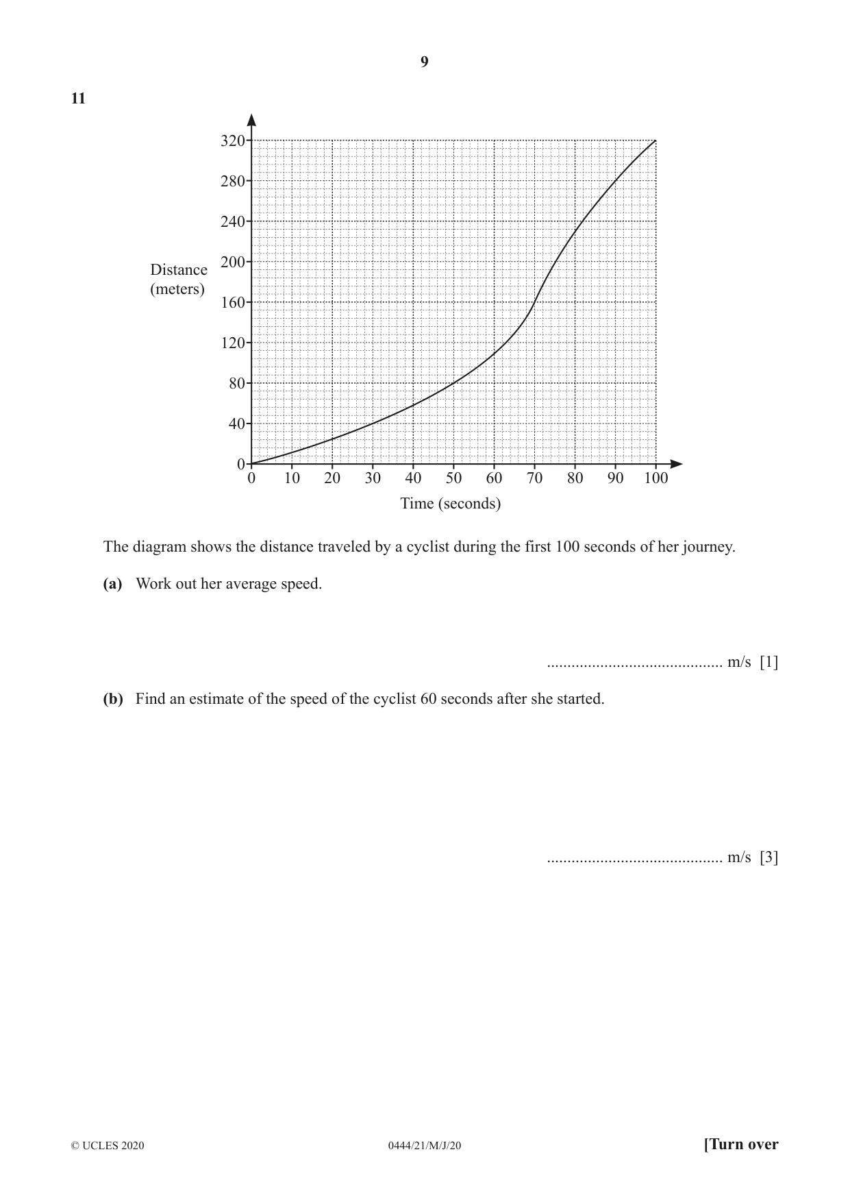 Cambridge IGCSE Mathematics (US) 0444 2020 May/June Paper 2 · Variant 1 question paper, page 9 of 16