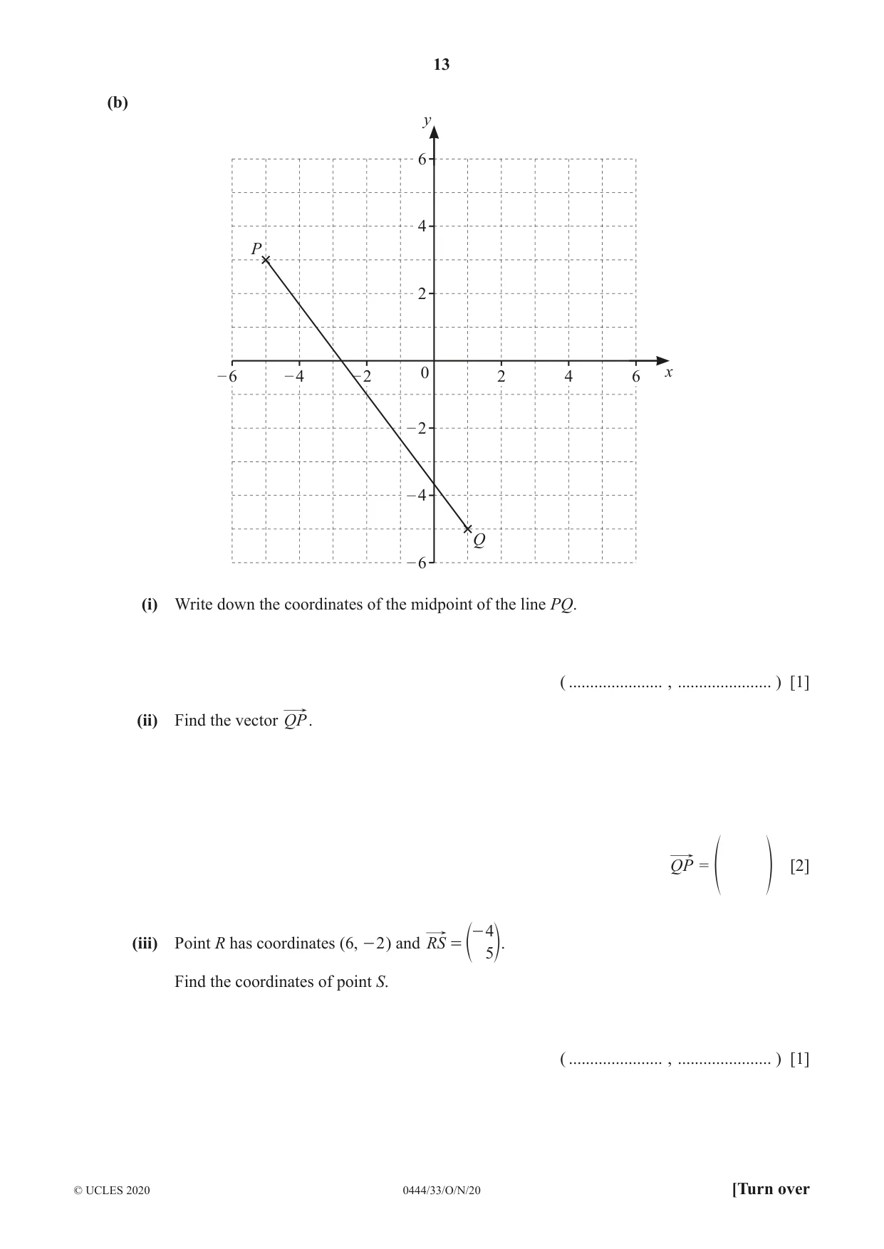 Cambridge IGCSE Mathematics (US) 0444 2020 Oct/Nov Paper 3 · Variant 3 question paper, page 13 of 20