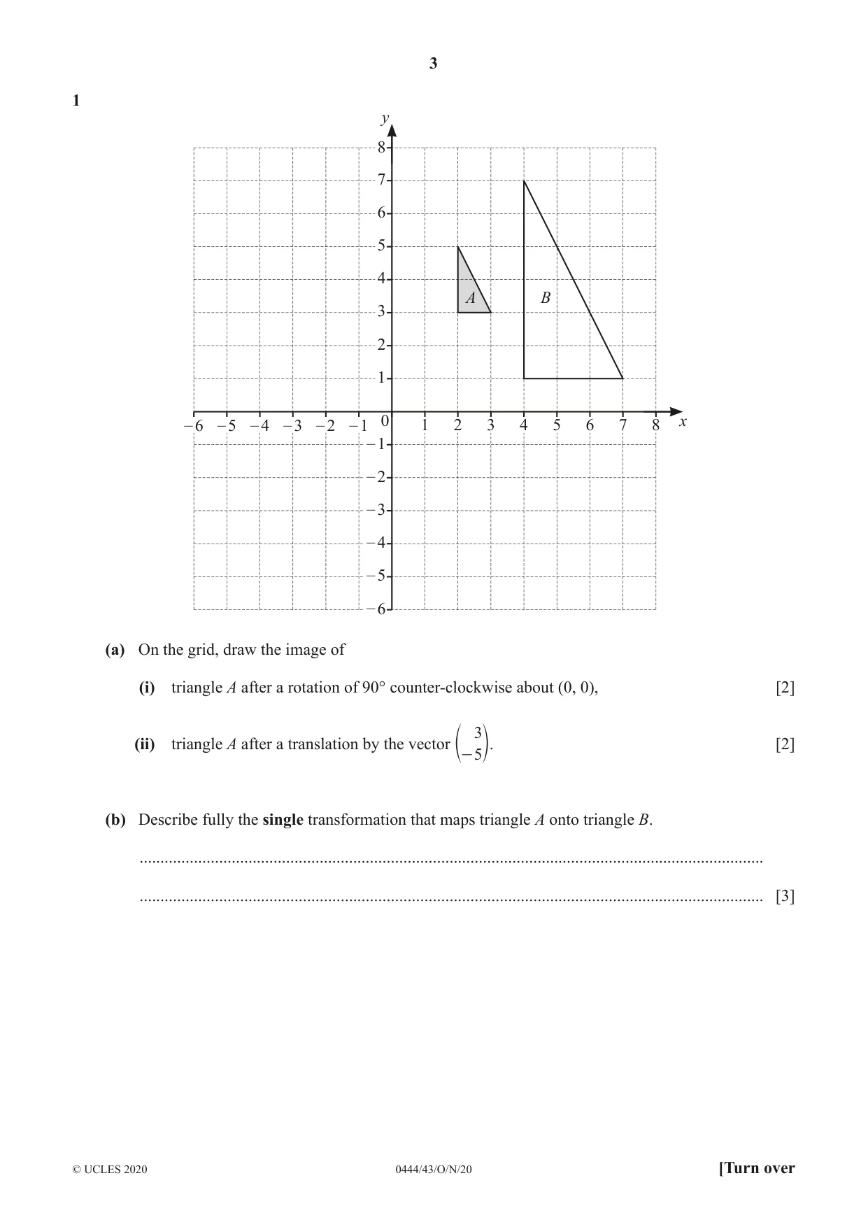 Cambridge IGCSE Mathematics (US) 0444 2020 Oct/Nov Paper 4 · Variant 3 question paper, page 3 of 20