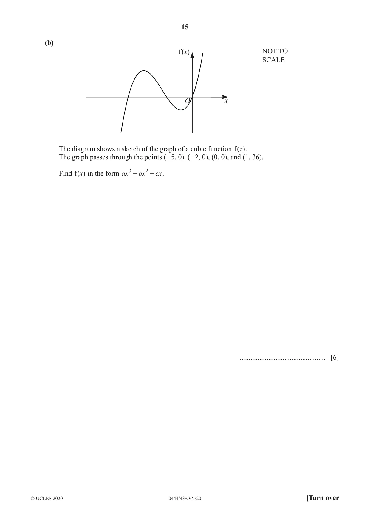 Cambridge IGCSE Mathematics (US) 0444 2020 Oct/Nov Paper 4 · Variant 3 question paper, page 15 of 20