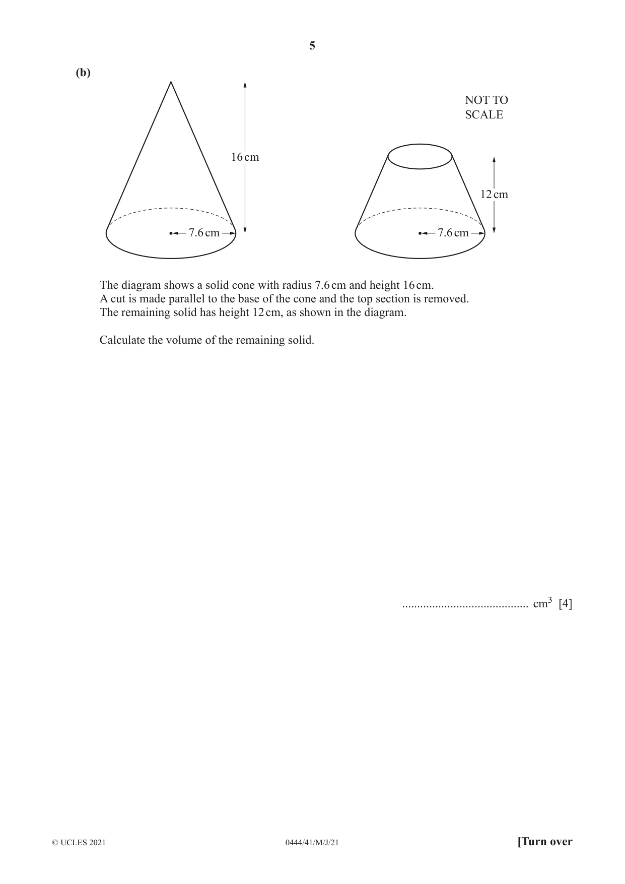 Cambridge IGCSE Mathematics (US) 0444 2021 May/June Paper 4 · Variant 1 question paper, page 5 of 20