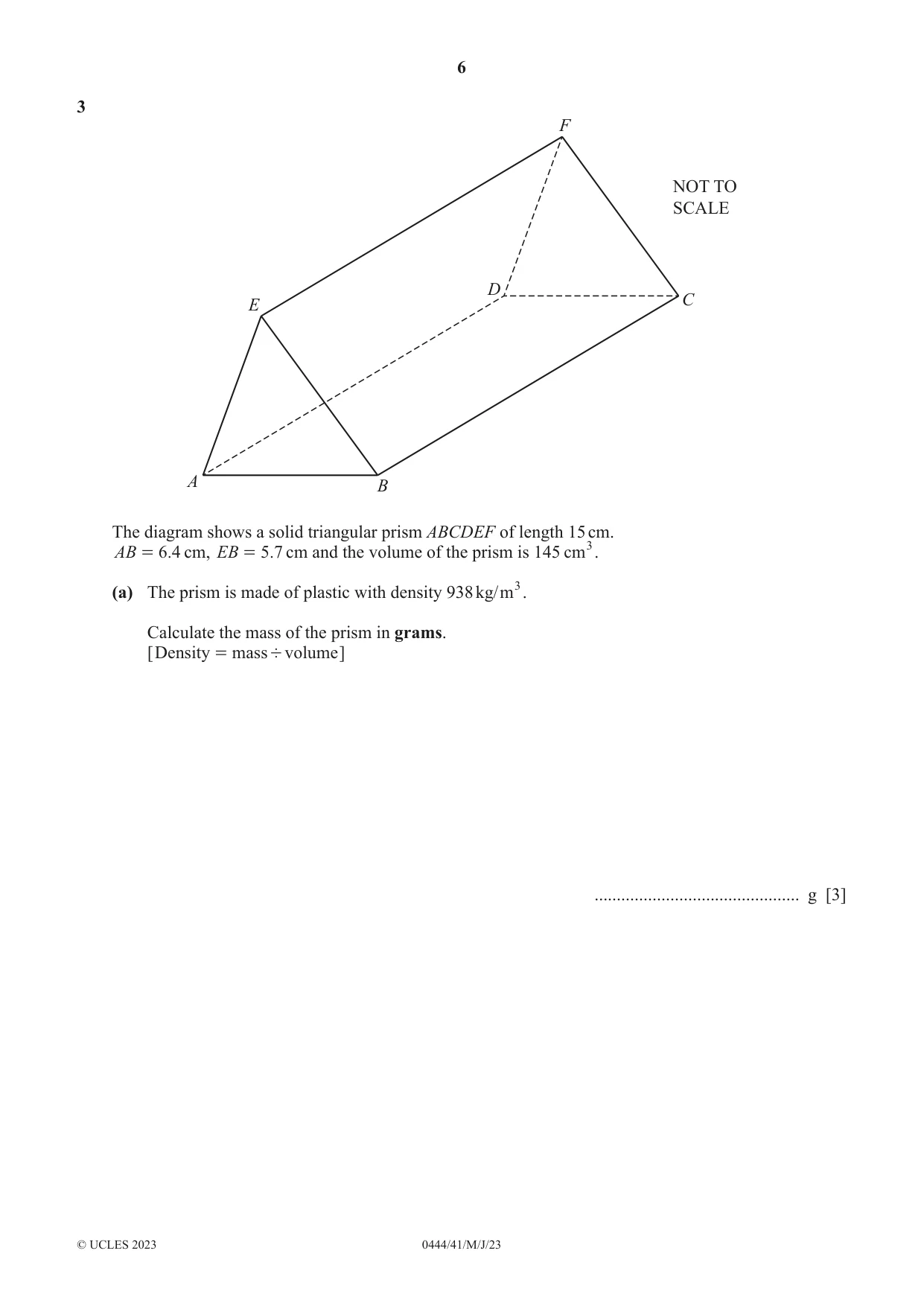 Cambridge IGCSE Mathematics (US) 0444 2023 May/June Paper 4 · Variant 1 question paper, page 6 of 20