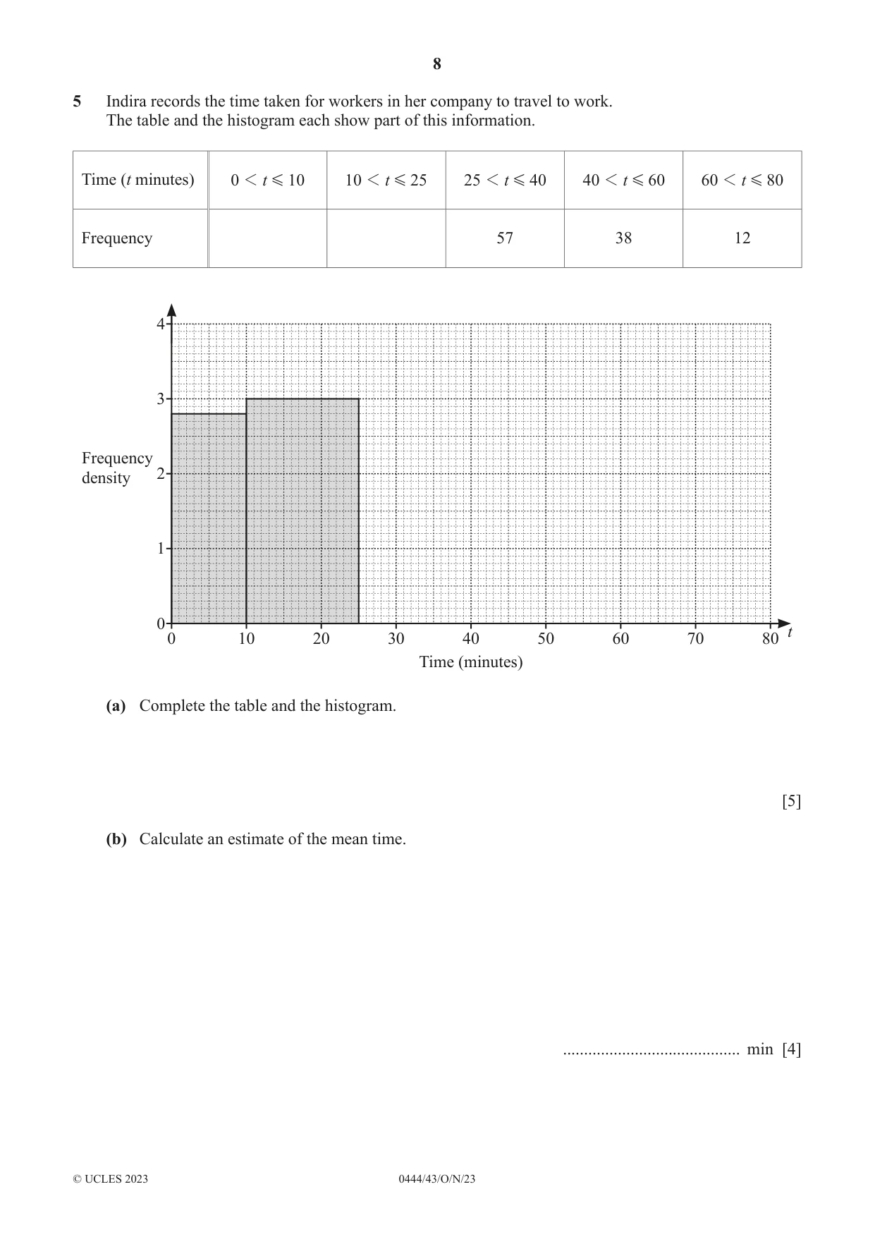 Cambridge IGCSE Mathematics (US) 0444 2023 Oct/Nov Paper 4 · Variant 3 question paper, page 8 of 20