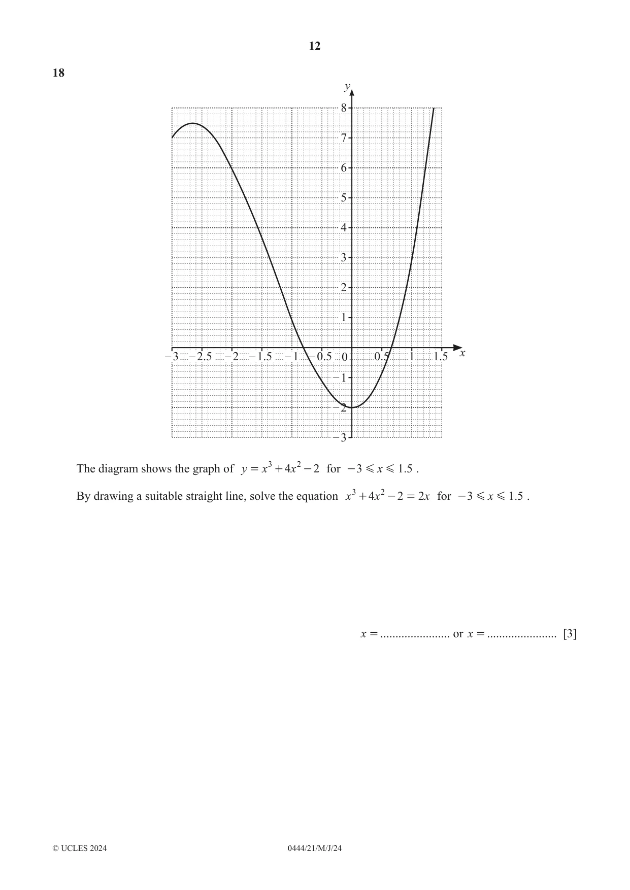 Cambridge IGCSE Mathematics (US) 0444 2024 May/June Paper 2 · Variant 1 question paper, page 12 of 16