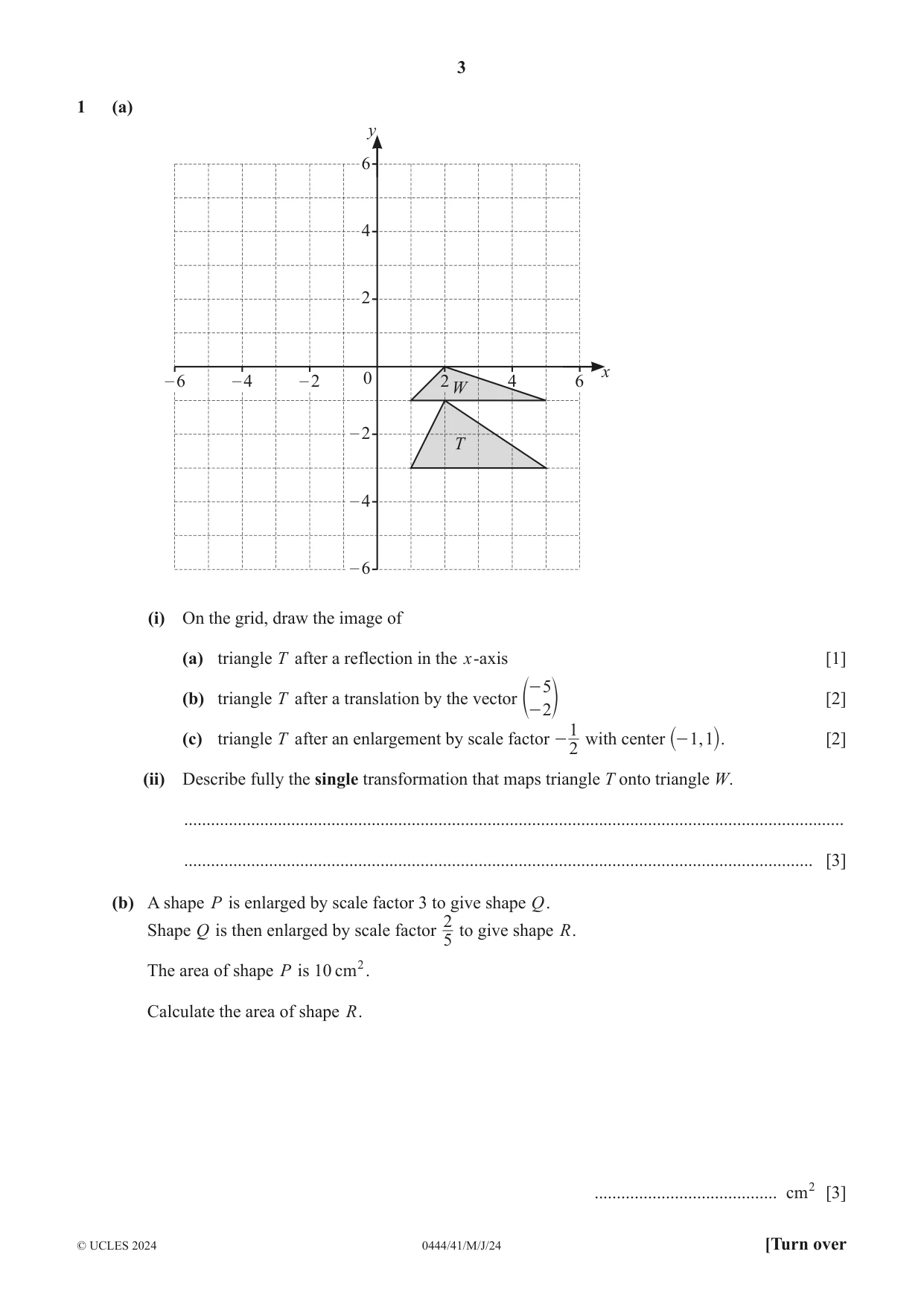Cambridge IGCSE Mathematics (US) 0444 2024 May/June Paper 4 · Variant 1 question paper, page 3 of 20