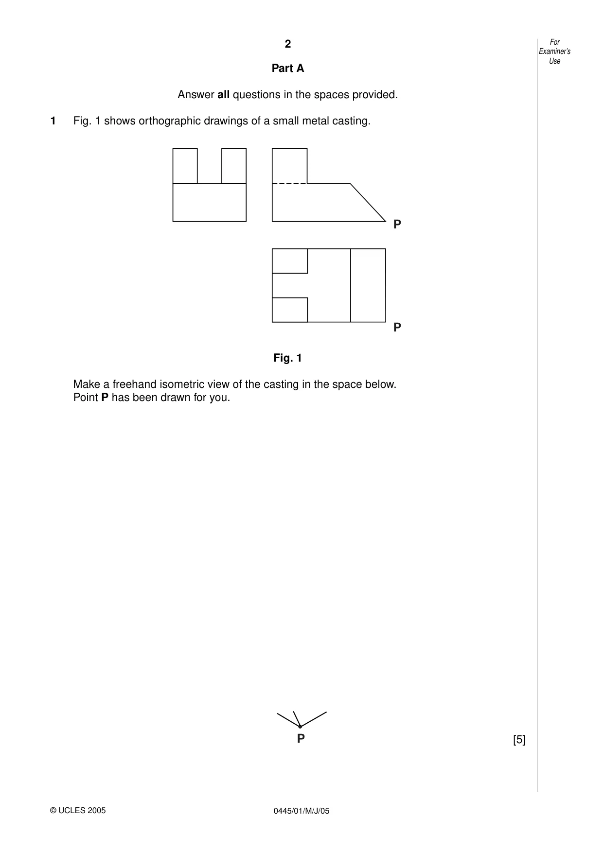 Cambridge IGCSE Design and Technology 0445 2005 May/June Paper 1 · Variant 1 question paper, page 2 of 12