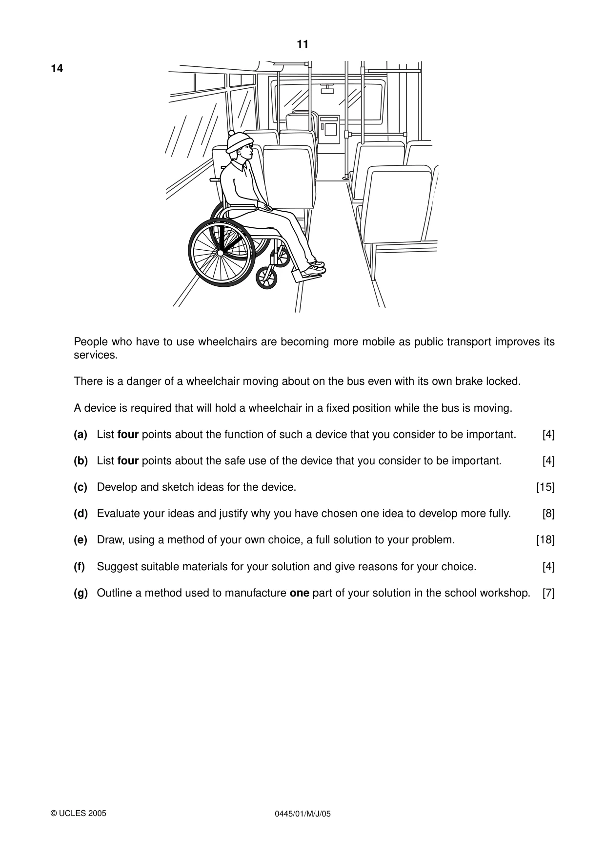 Cambridge IGCSE Design and Technology 0445 2005 May/June Paper 1 · Variant 1 question paper, page 11 of 12