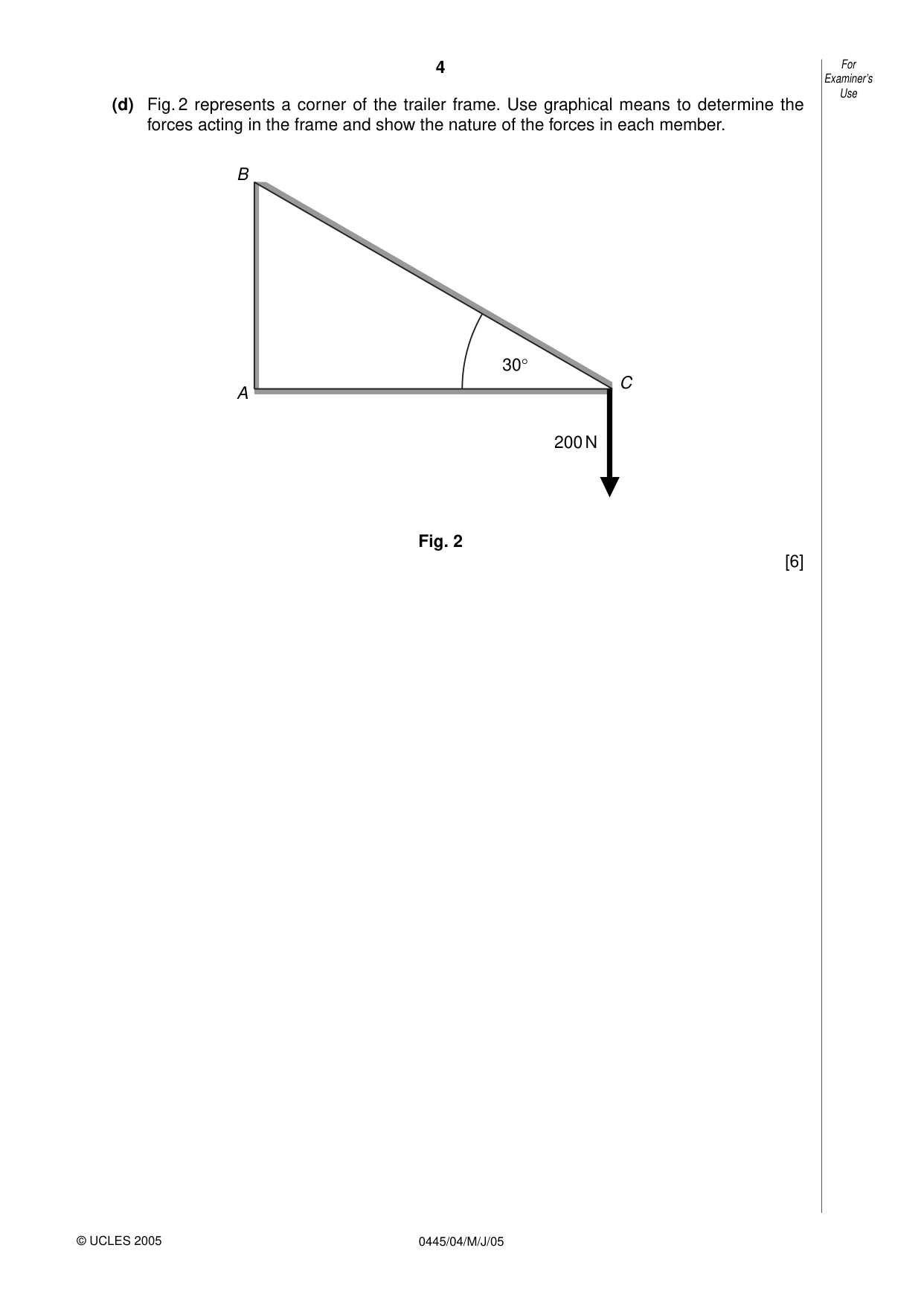 Cambridge IGCSE Design and Technology 0445 2005 May/June Paper 4 · Variant 1 question paper, page 4 of 20