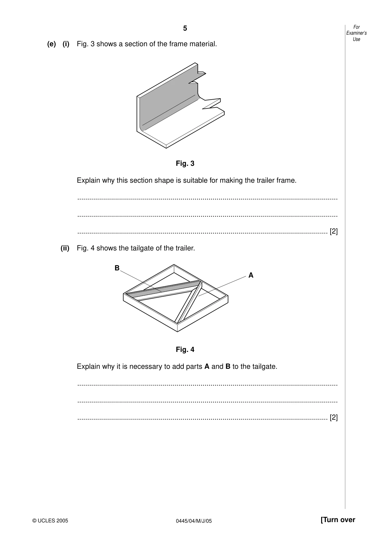 Cambridge IGCSE Design and Technology 0445 2005 May/June Paper 4 · Variant 1 question paper, page 5 of 20