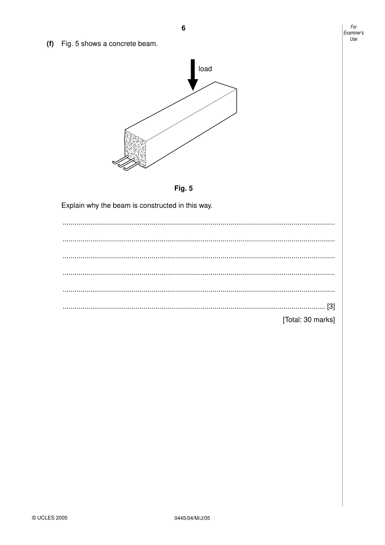 Cambridge IGCSE Design and Technology 0445 2005 May/June Paper 4 · Variant 1 question paper, page 6 of 20